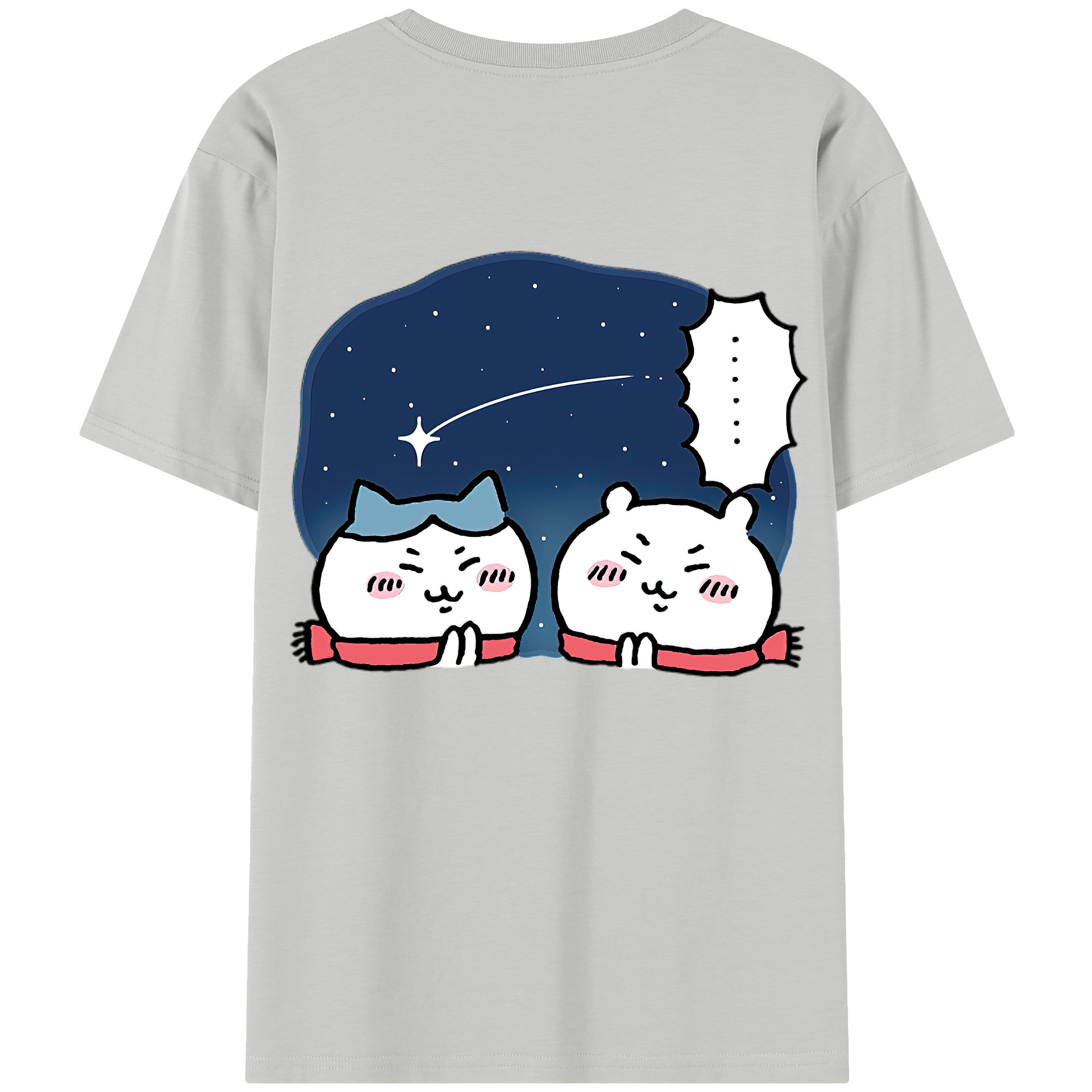 （画像用） ちいかわ ハチワレ Chii-kawa hachiware レディース半袖Tシャツ(バックプリント)