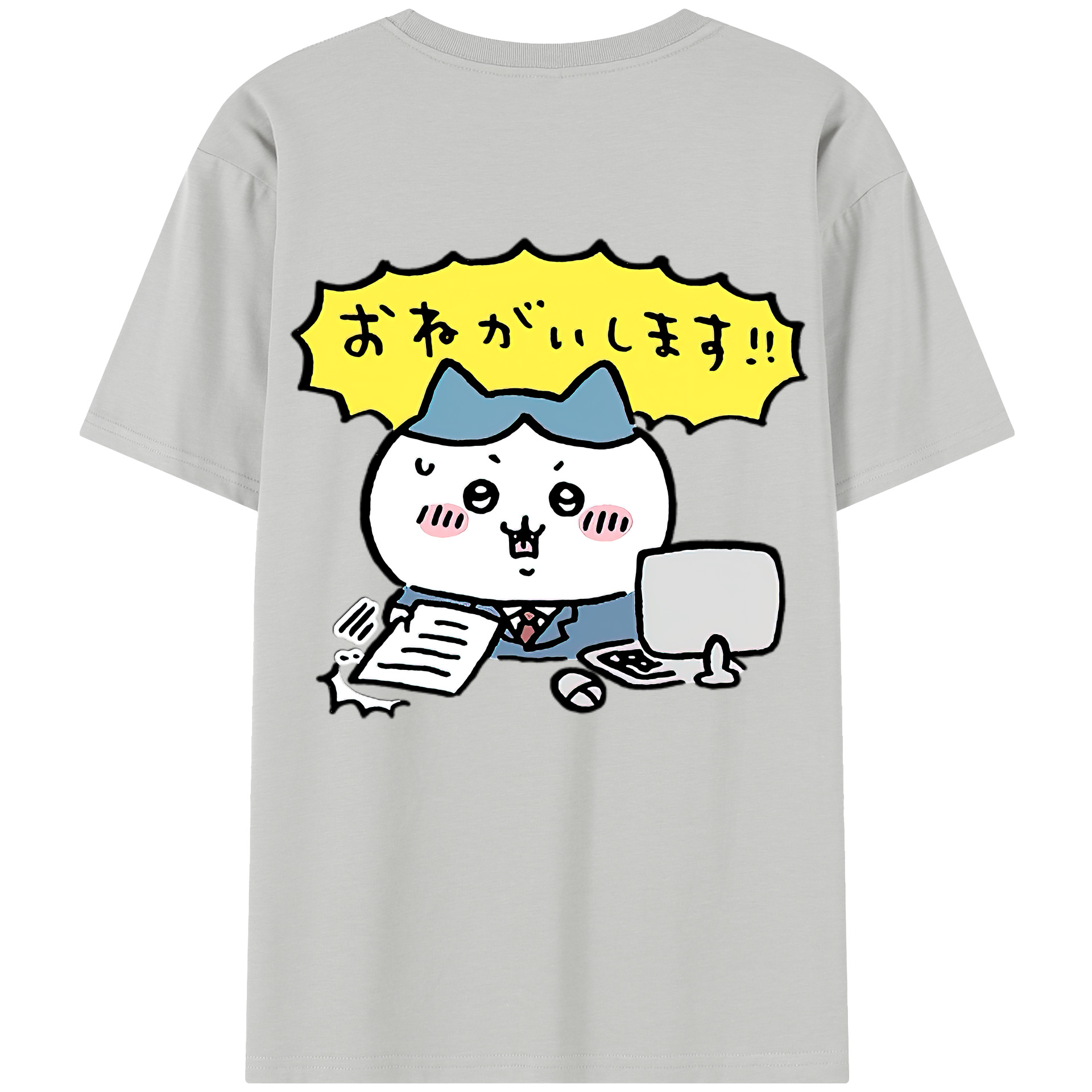 （画像用） ちいかわ ハチワレ Chii-kawa hachiware レディース半袖Tシャツ(バックプリント)