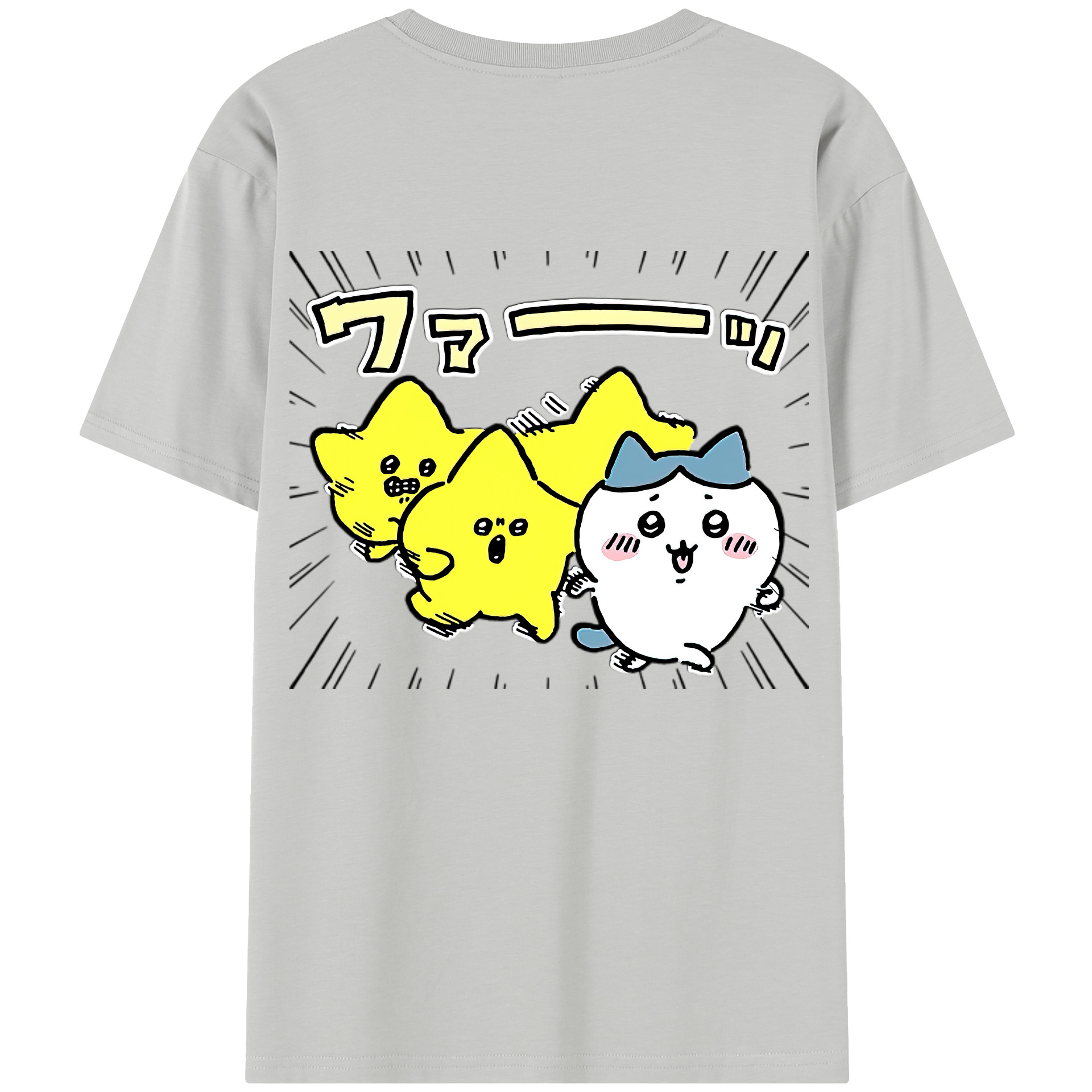 （画像用） ちいかわ 流れ星 Chii-kawa Shooting star レディース半袖Tシャツ(バックプリント)