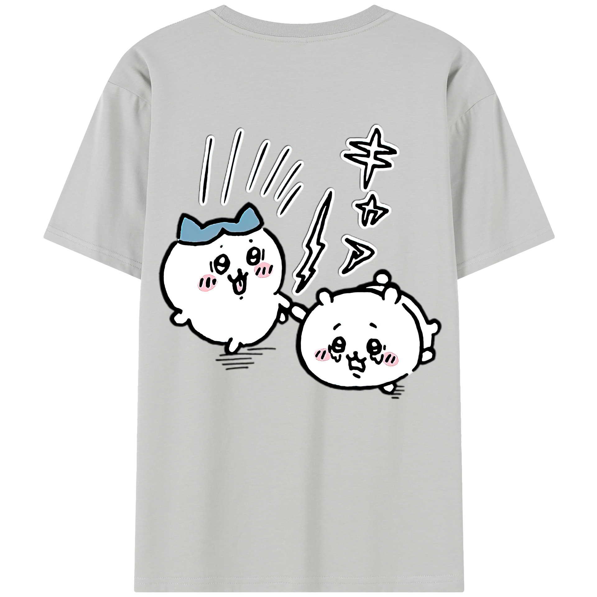 （画像用） ちいかわ ハチワレ Chii-kawa hachiware レディース半袖Tシャツ(バックプリント)