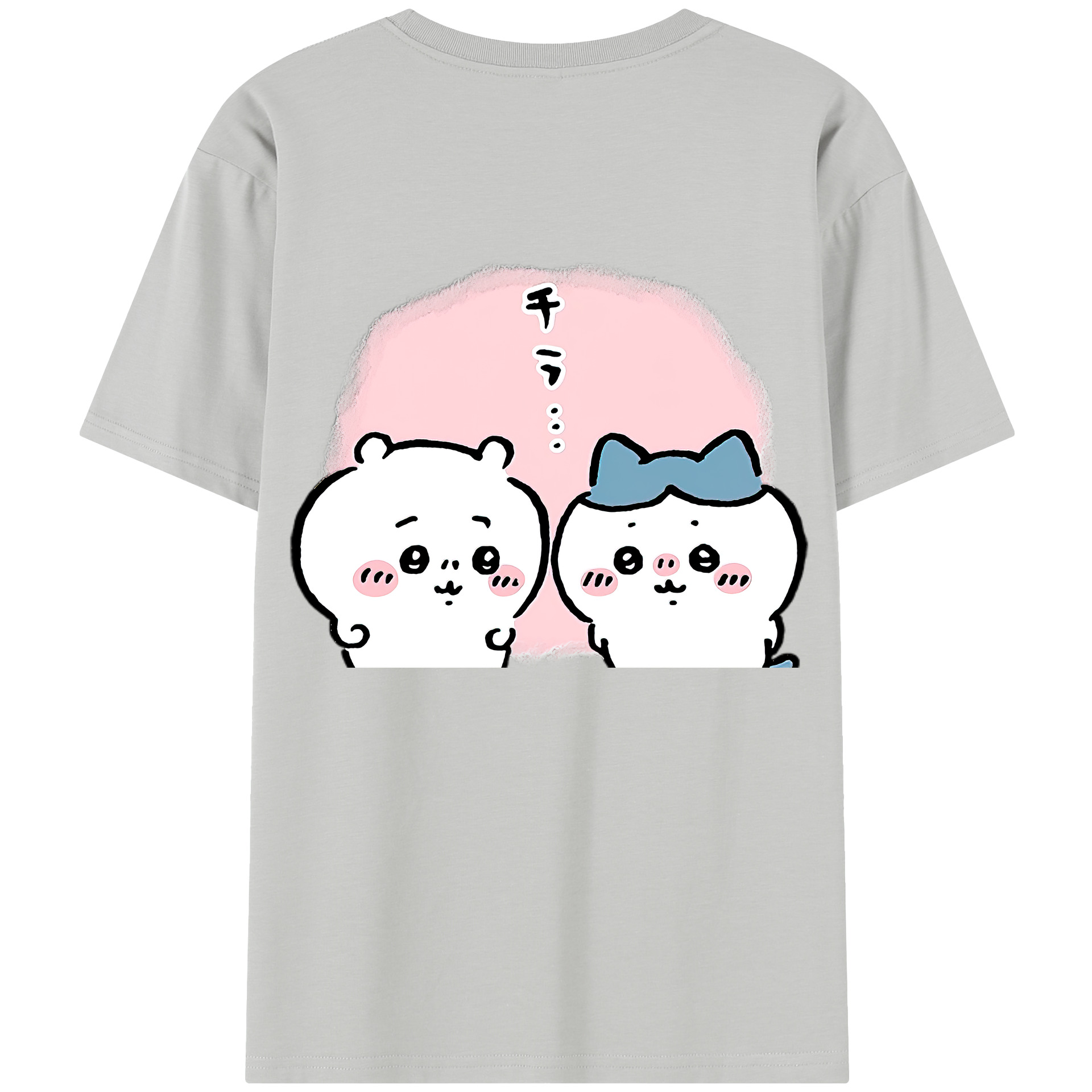 （画像用） ちいかわ ハチワレ Chii-kawa hachiware レディース半袖Tシャツ(バックプリント)