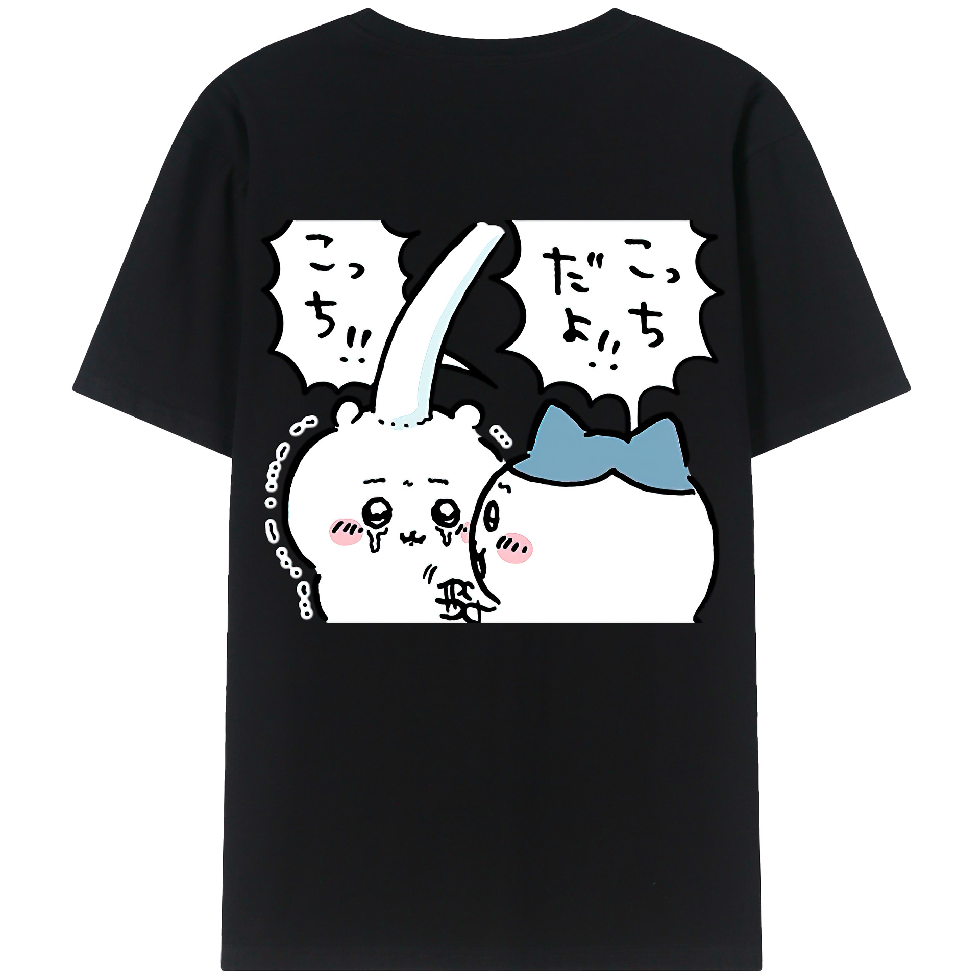 （画像用） ちいかわ ハチワレ Chii-kawa hachiware レディース半袖Tシャツ(バックプリント)