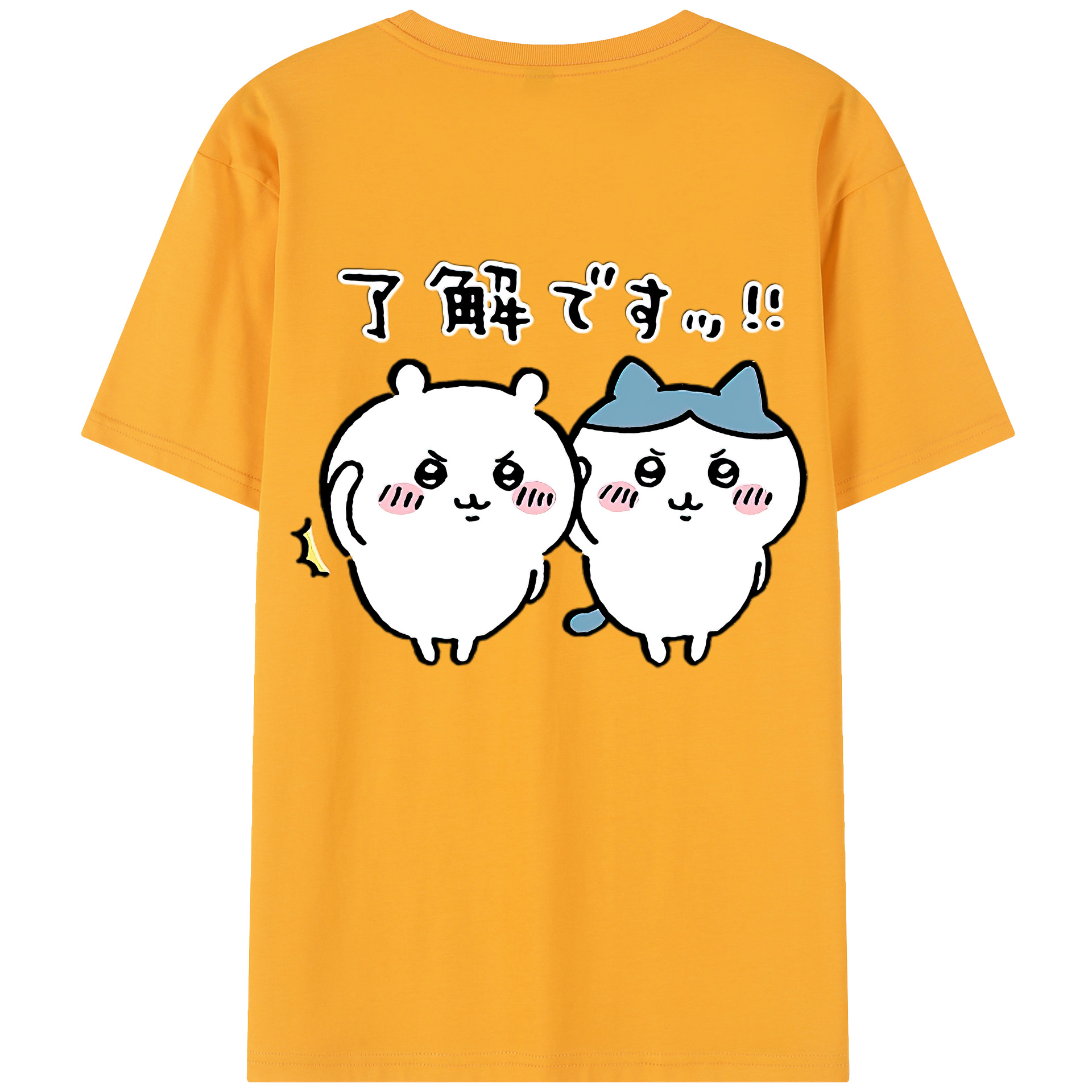 （画像用） ちいかわ ハチワレ Chii-kawa hachiware レディース半袖Tシャツ(バックプリント)