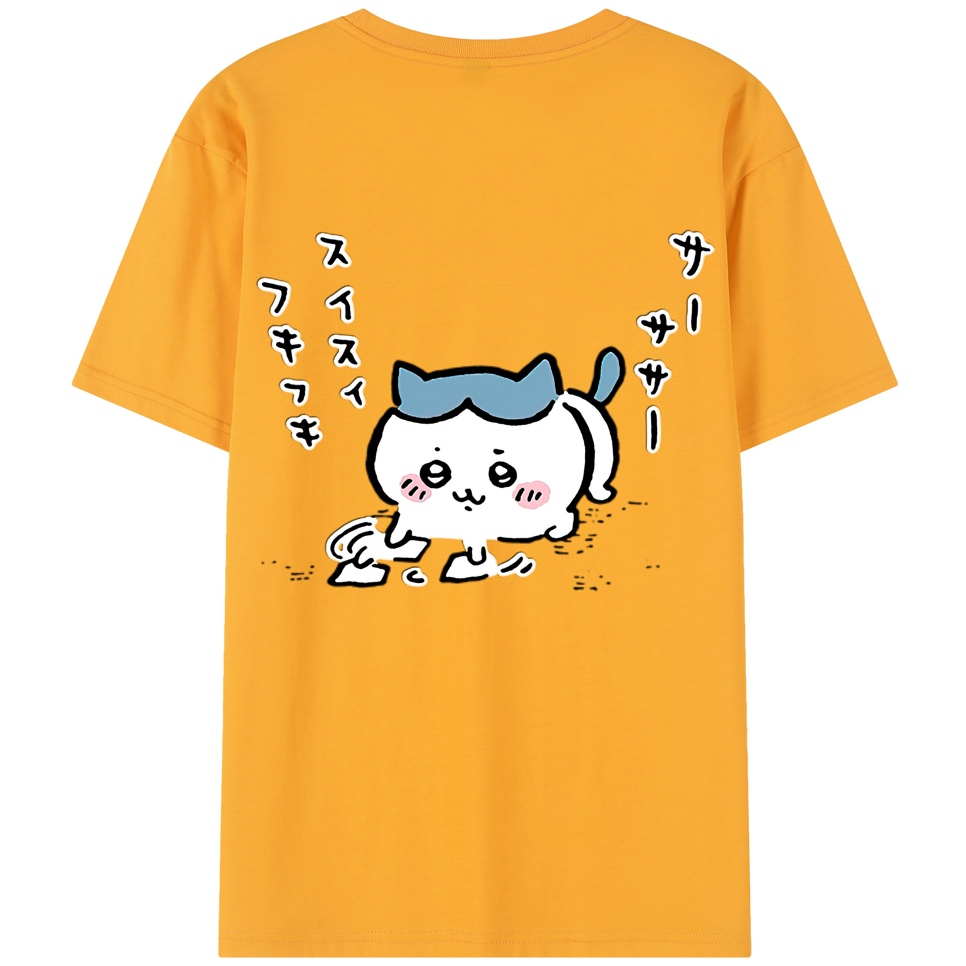 （画像用） ちいかわ ハチワレ Chii-kawa hachiware レディース半袖Tシャツ(バックプリント)