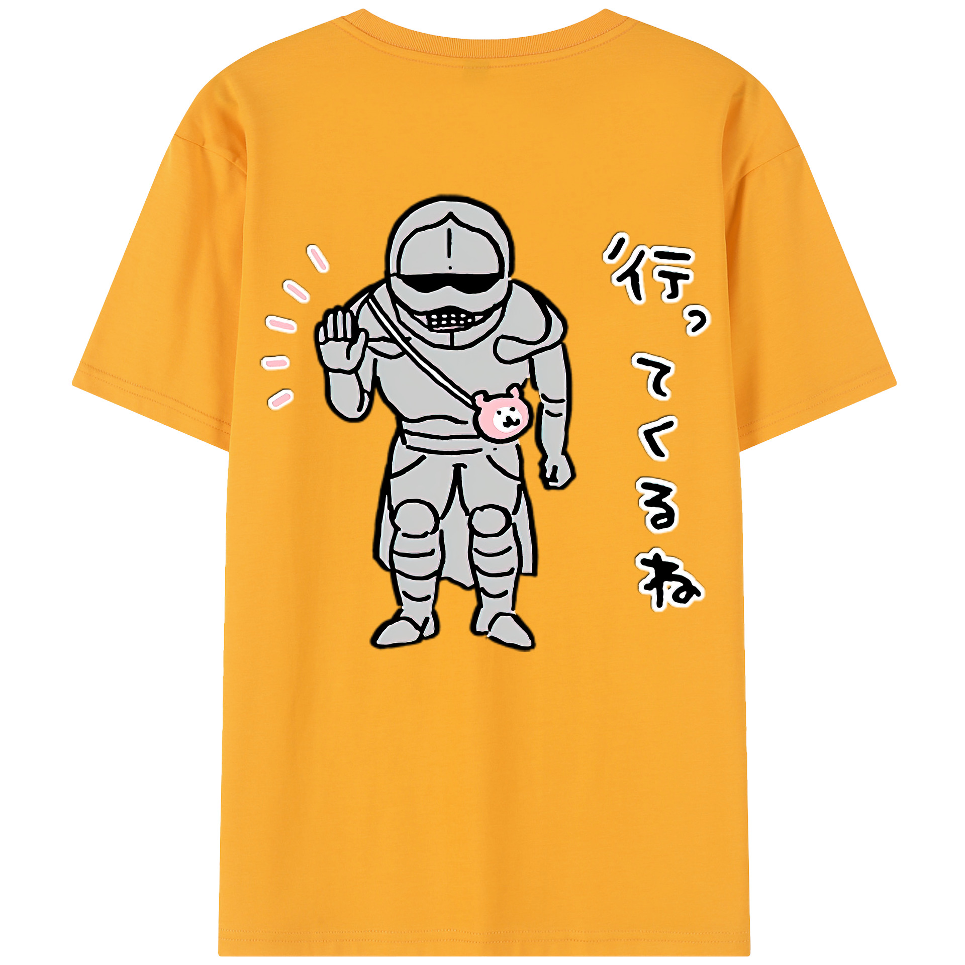 （画像用） ちいかわ 労働の鎧さん Chii-kawa Mr. Armor of Labor レディース半袖Tシャツ(バックプリント)