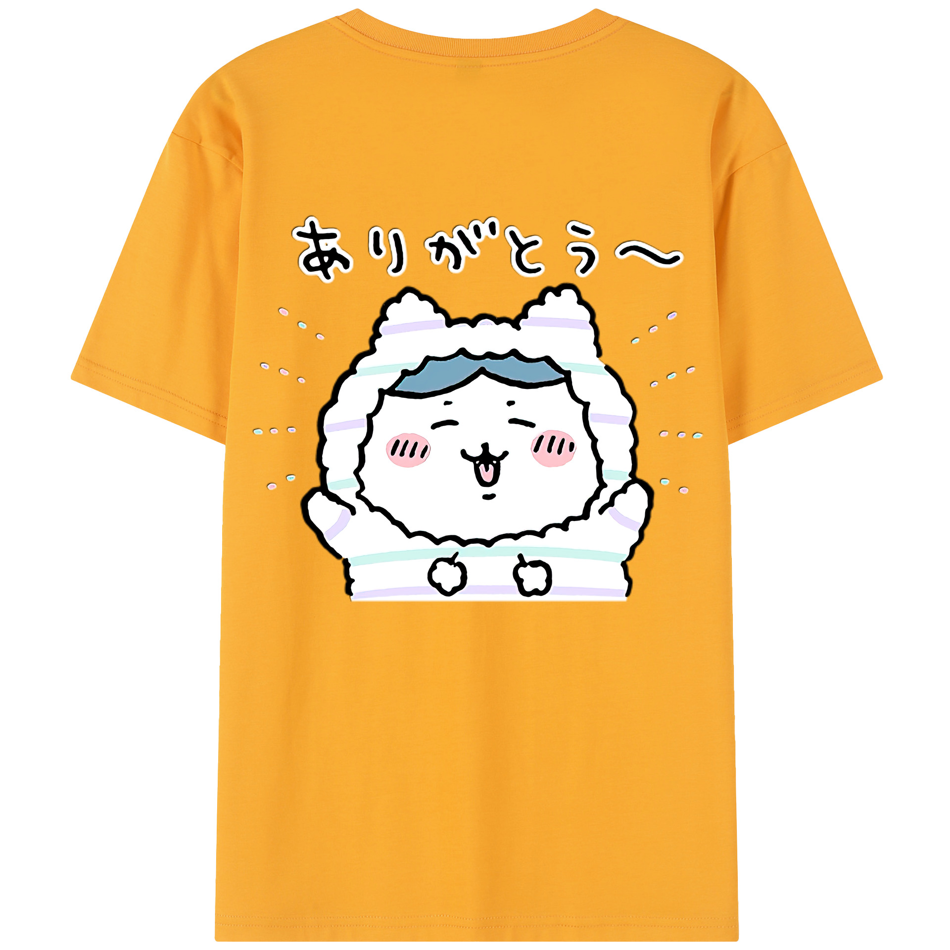 （画像用） ちいかわ ハチワレ Chii-kawa hachiware レディース半袖Tシャツ(バックプリント)
