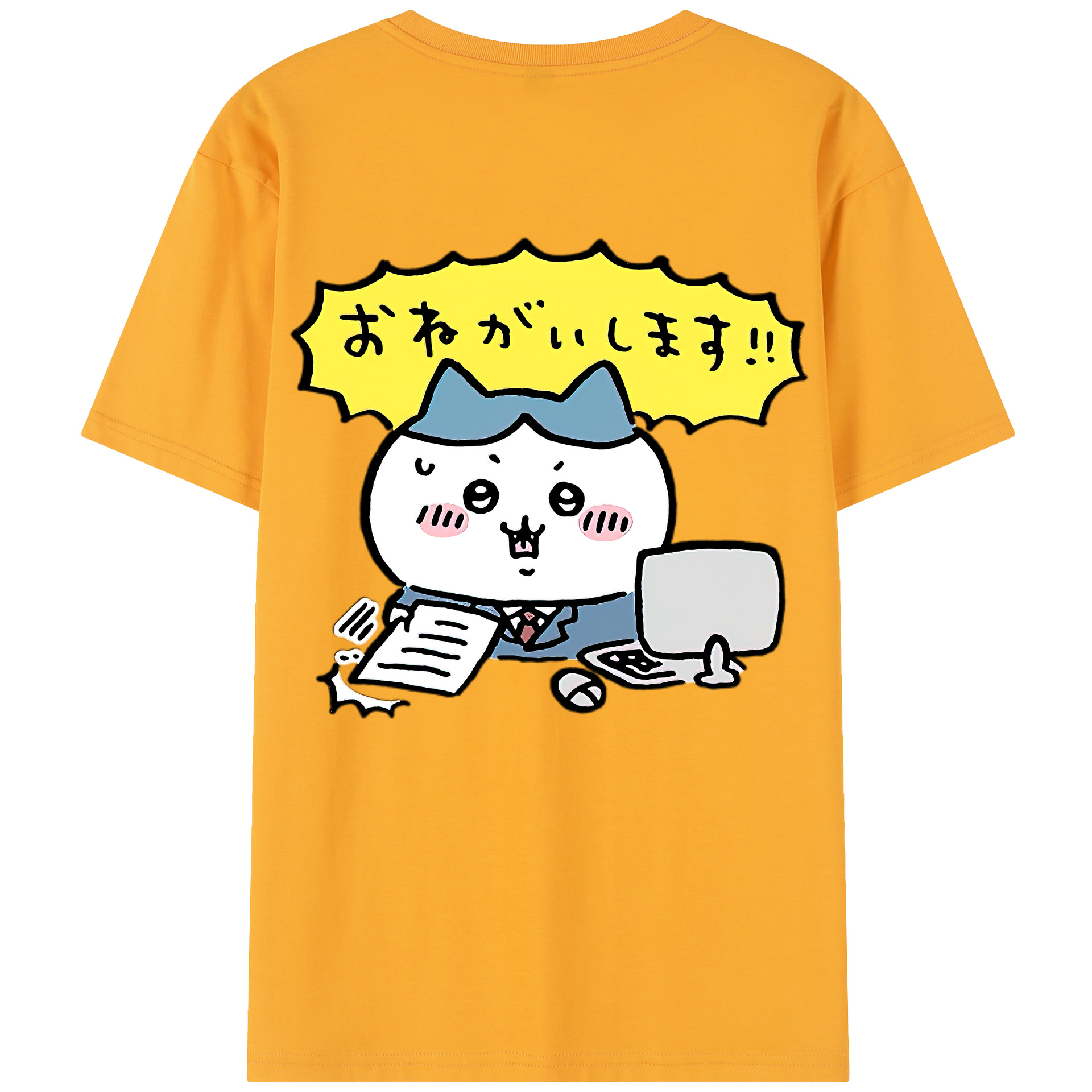 （画像用） ちいかわ ハチワレ Chii-kawa hachiware レディース半袖Tシャツ(バックプリント)