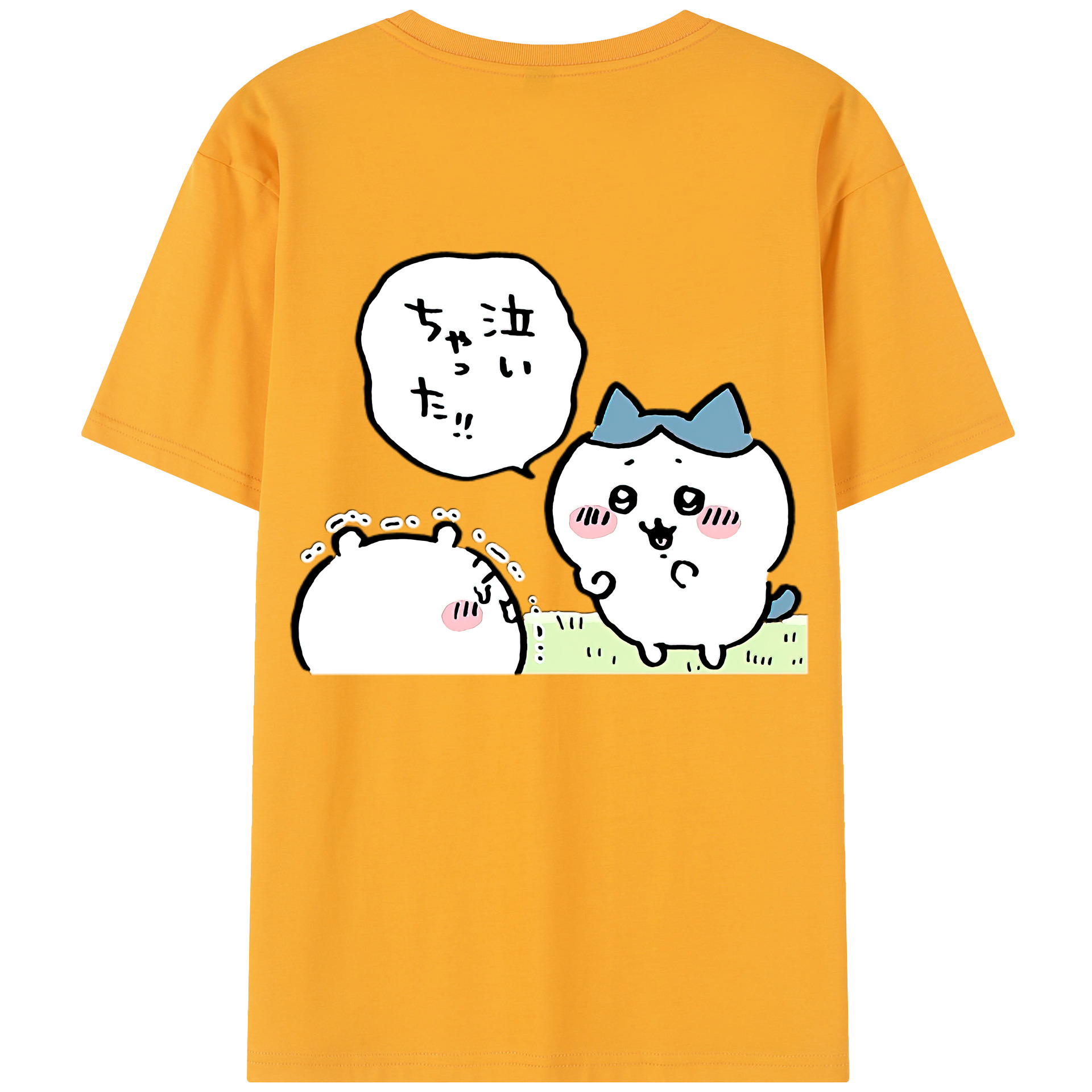 （画像用） ちいかわ ハチワレ Chii-kawa hachiware レディース半袖Tシャツ(バックプリント)
