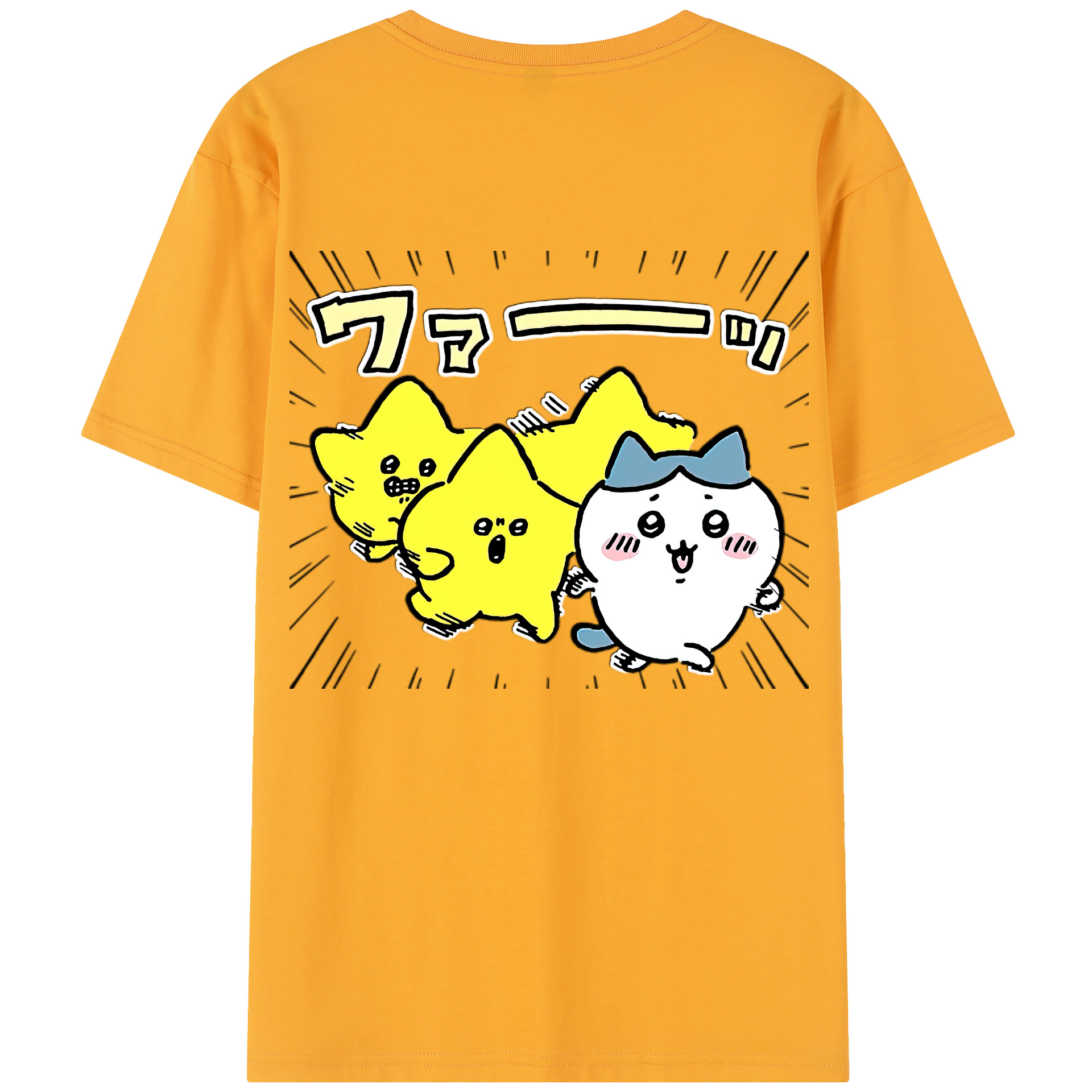 （画像用） ちいかわ 流れ星 Chii-kawa Shooting star レディース半袖Tシャツ(バックプリント)