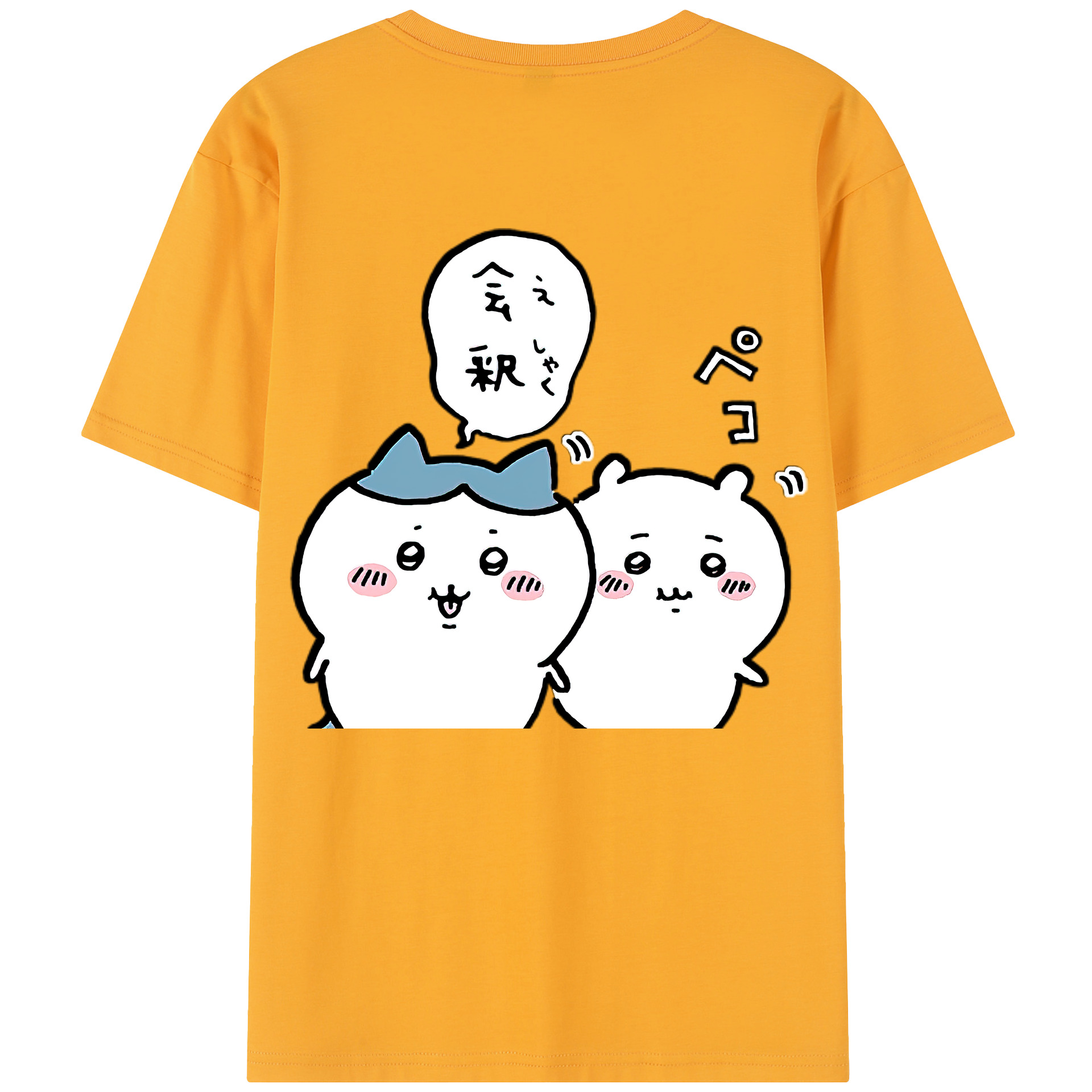 （画像用） ちいかわ ハチワレ Chii-kawa hachiware レディース半袖Tシャツ(バックプリント)
