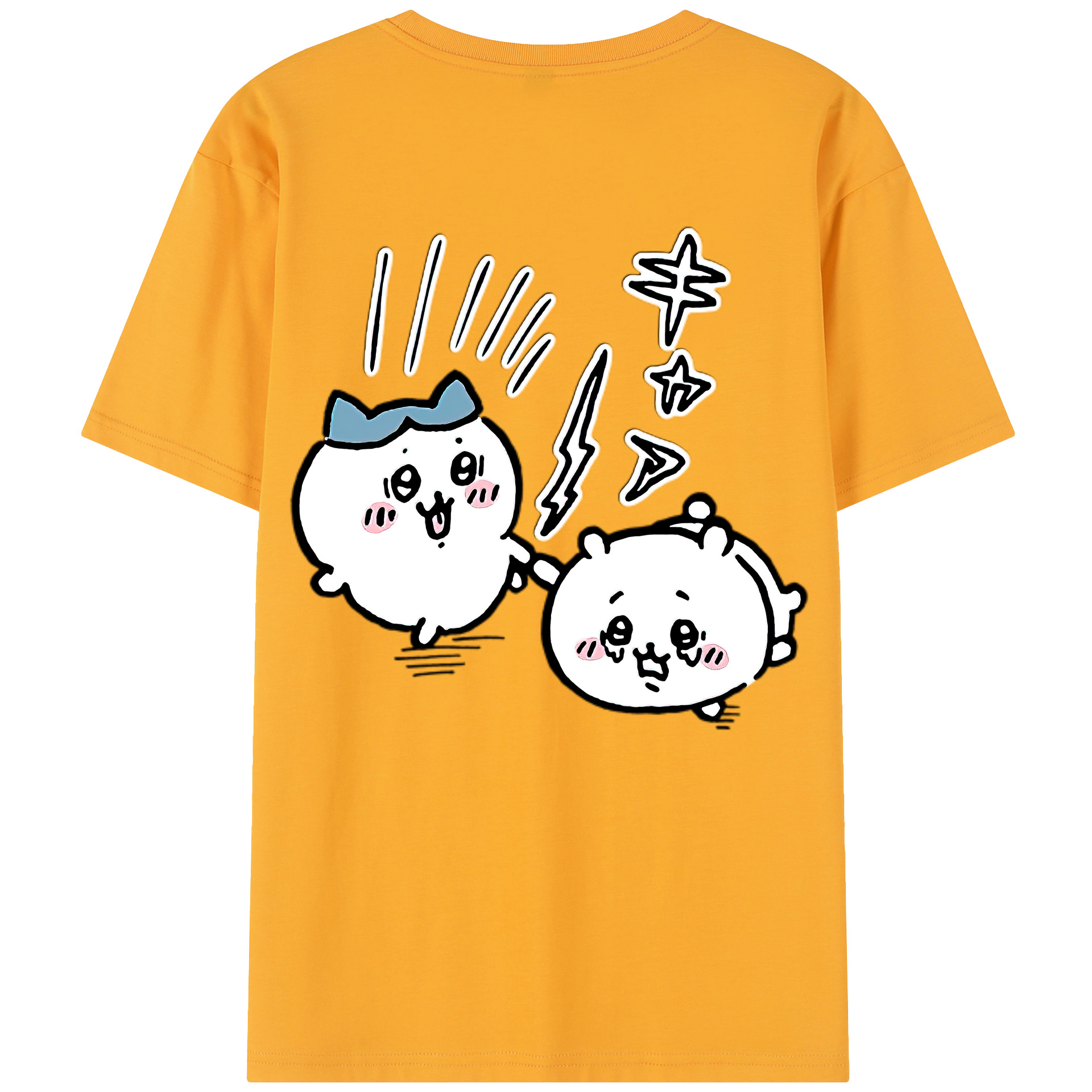 （画像用） ちいかわ ハチワレ Chii-kawa hachiware レディース半袖Tシャツ(バックプリント)