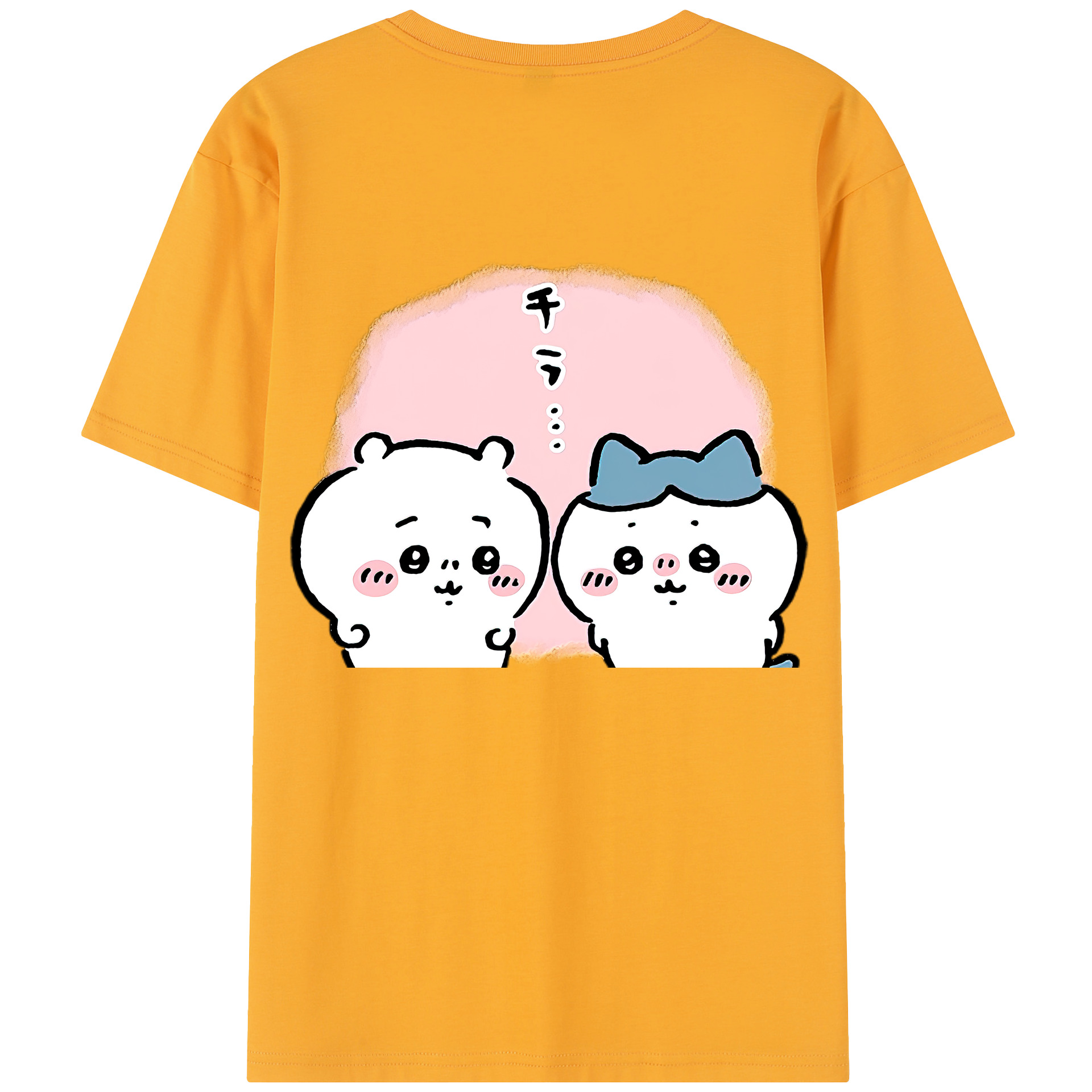 （画像用） ちいかわ ハチワレ Chii-kawa hachiware レディース半袖Tシャツ(バックプリント)
