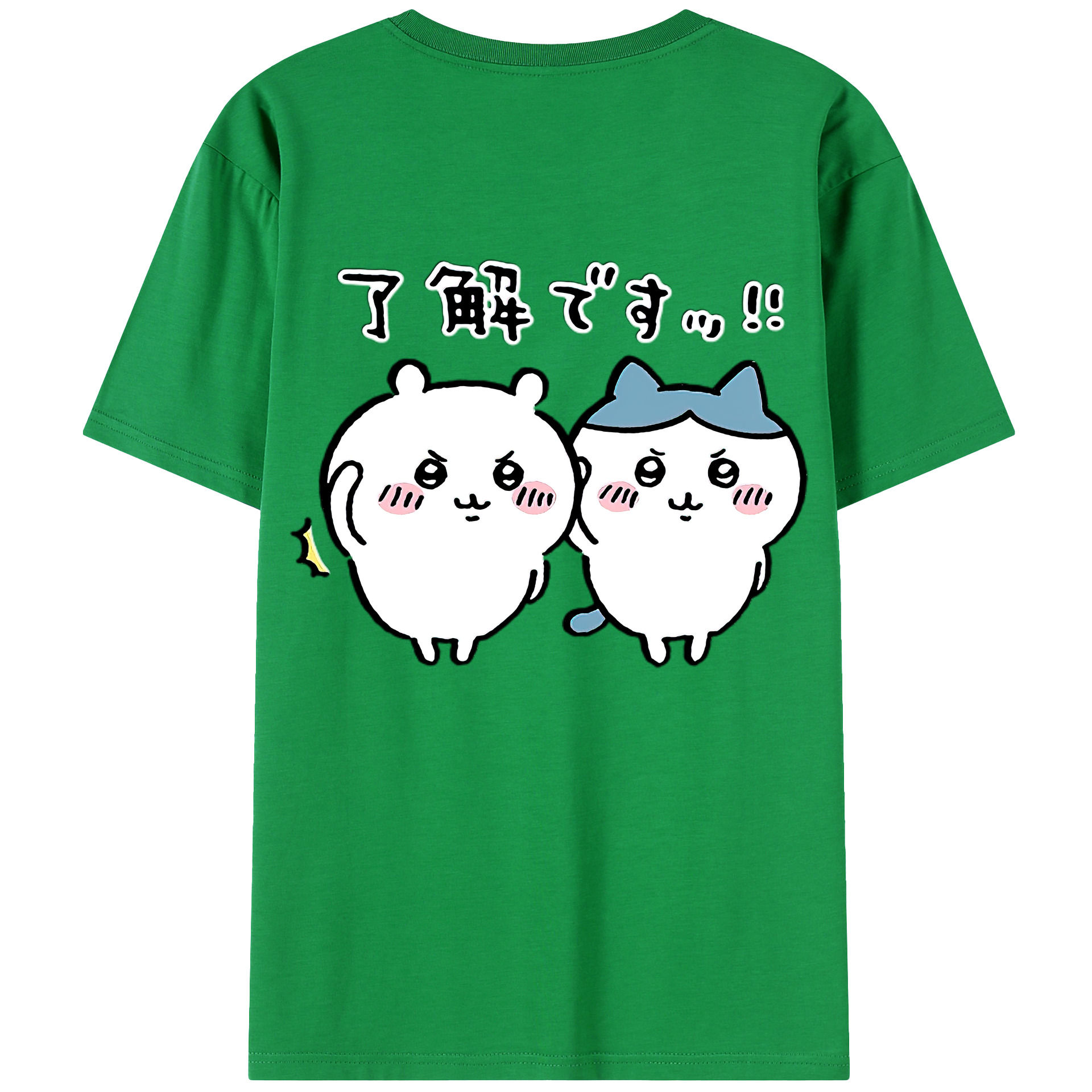 （画像用） ちいかわ ハチワレ Chii-kawa hachiware レディース半袖Tシャツ(バックプリント)