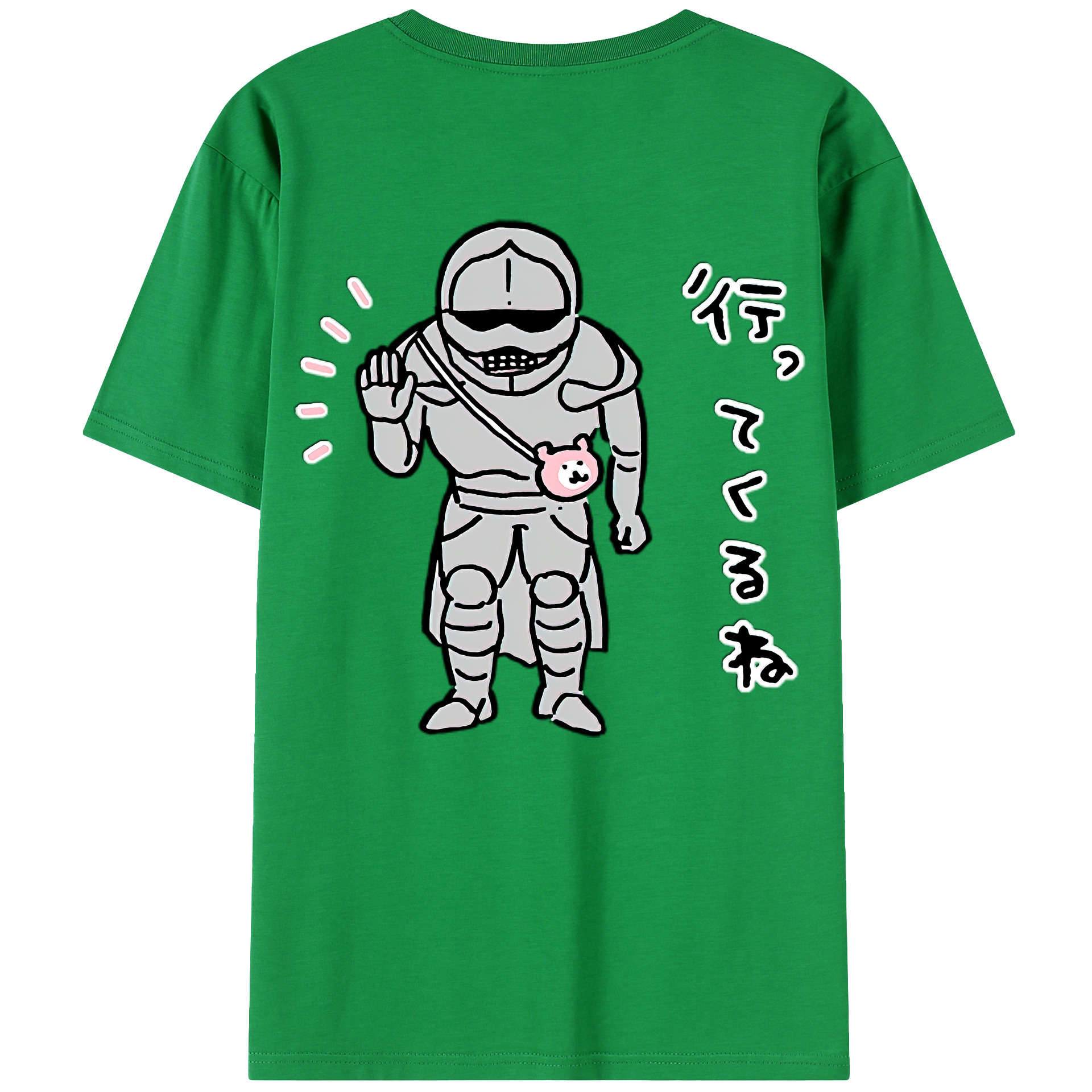 （画像用） ちいかわ 労働の鎧さん Chii-kawa Mr. Armor of Labor レディース半袖Tシャツ(バックプリント)