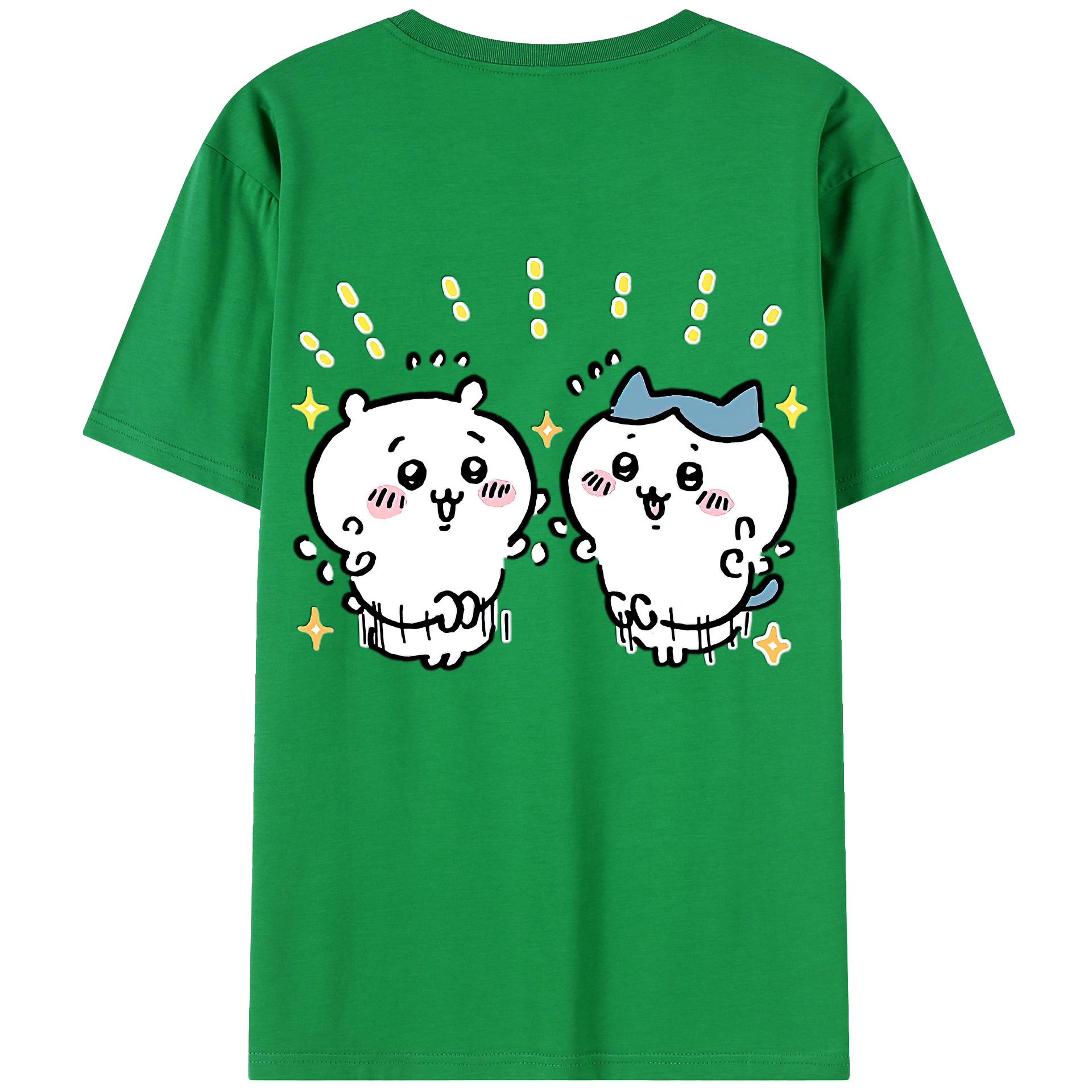 （画像用） ちいかわ ハチワレ Chii-kawa hachiware レディース半袖Tシャツ(バックプリント)