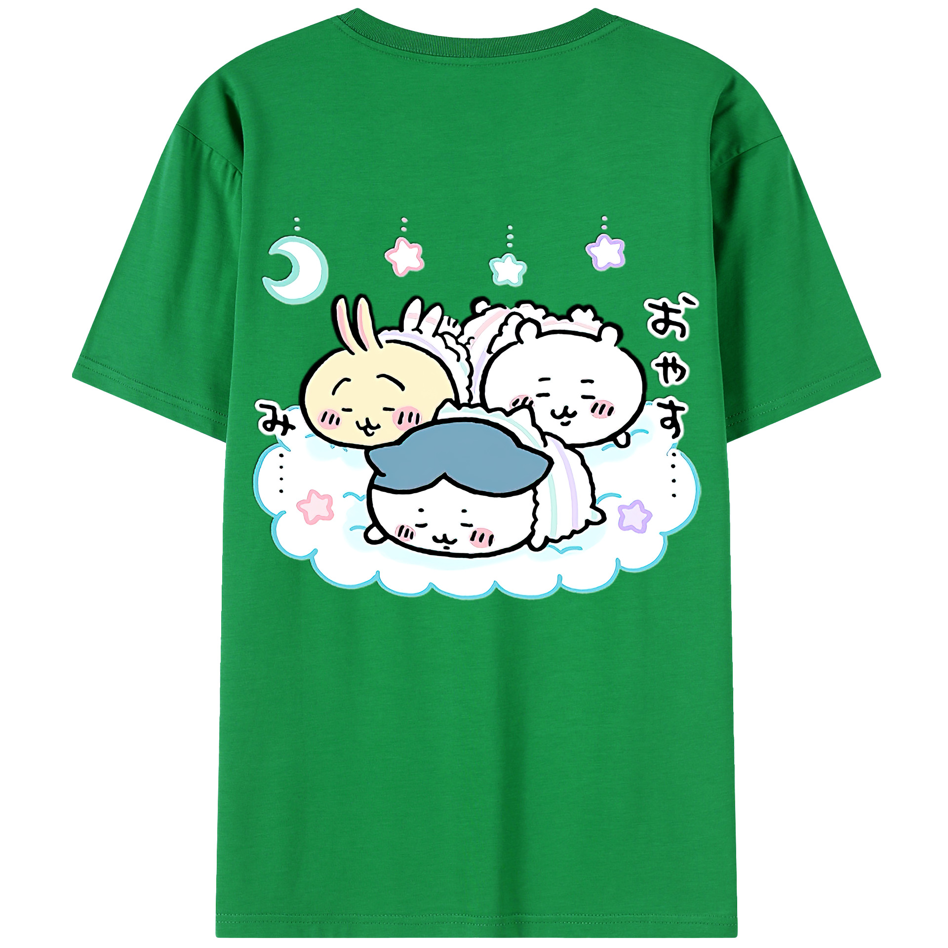 （画像用） ちいかわ ハチワレ Chii-kawa hachiware レディース半袖Tシャツ(バックプリント)