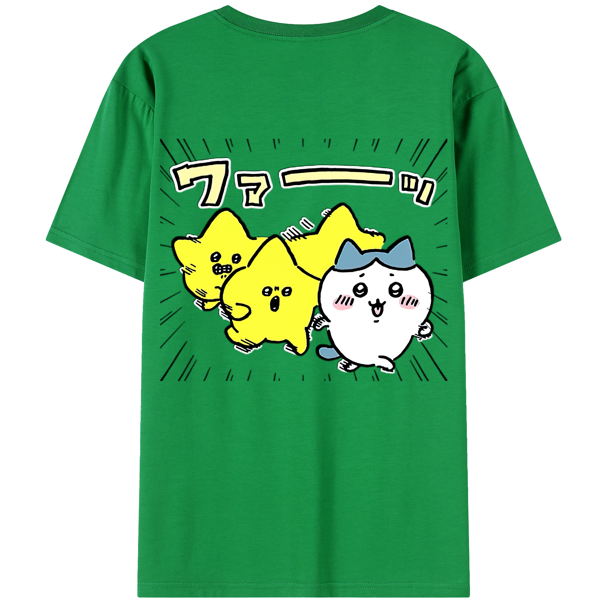 （画像用） ちいかわ 流れ星 Chii-kawa Shooting star レディース半袖Tシャツ(バックプリント)