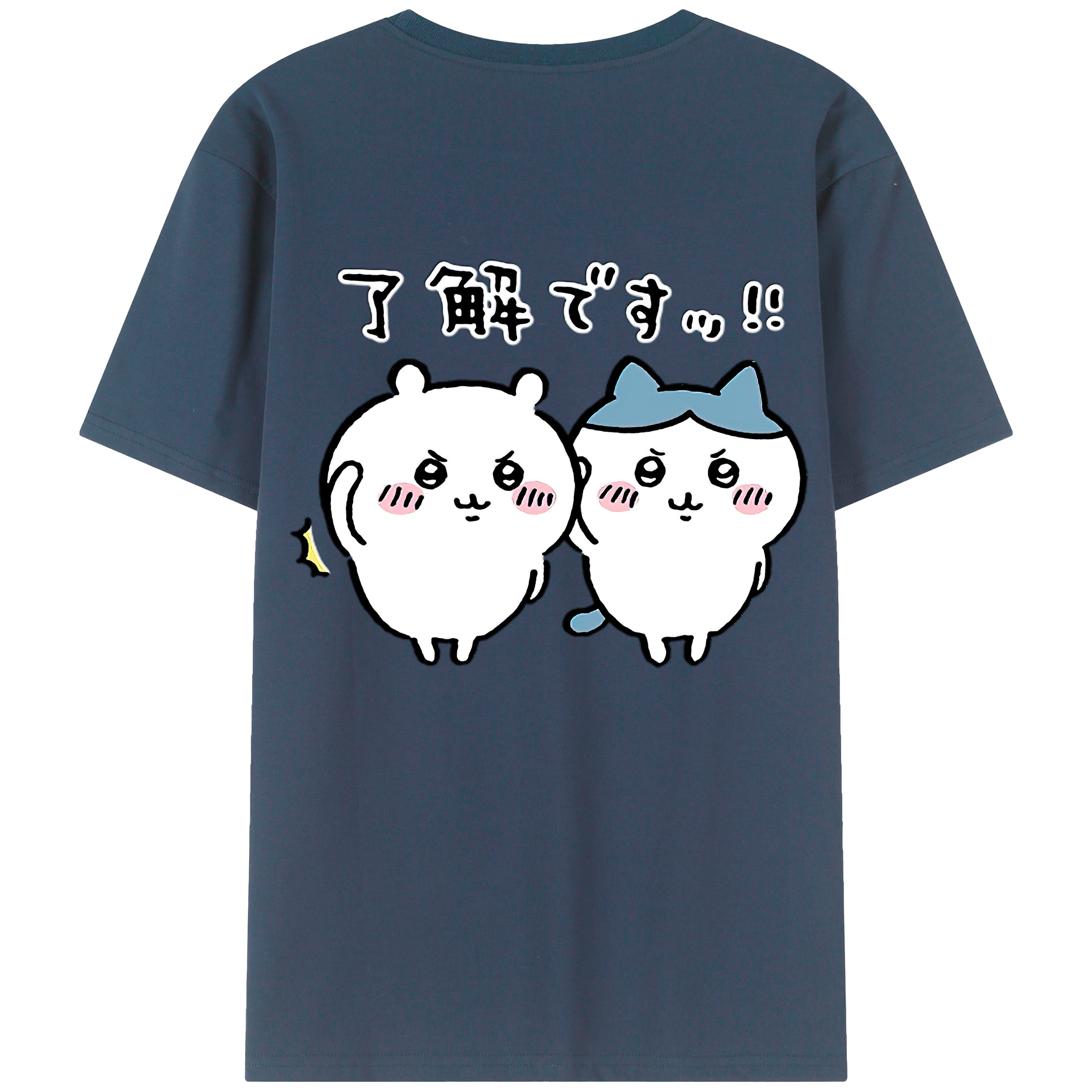 （画像用） ちいかわ ハチワレ Chii-kawa hachiware レディース半袖Tシャツ(バックプリント)