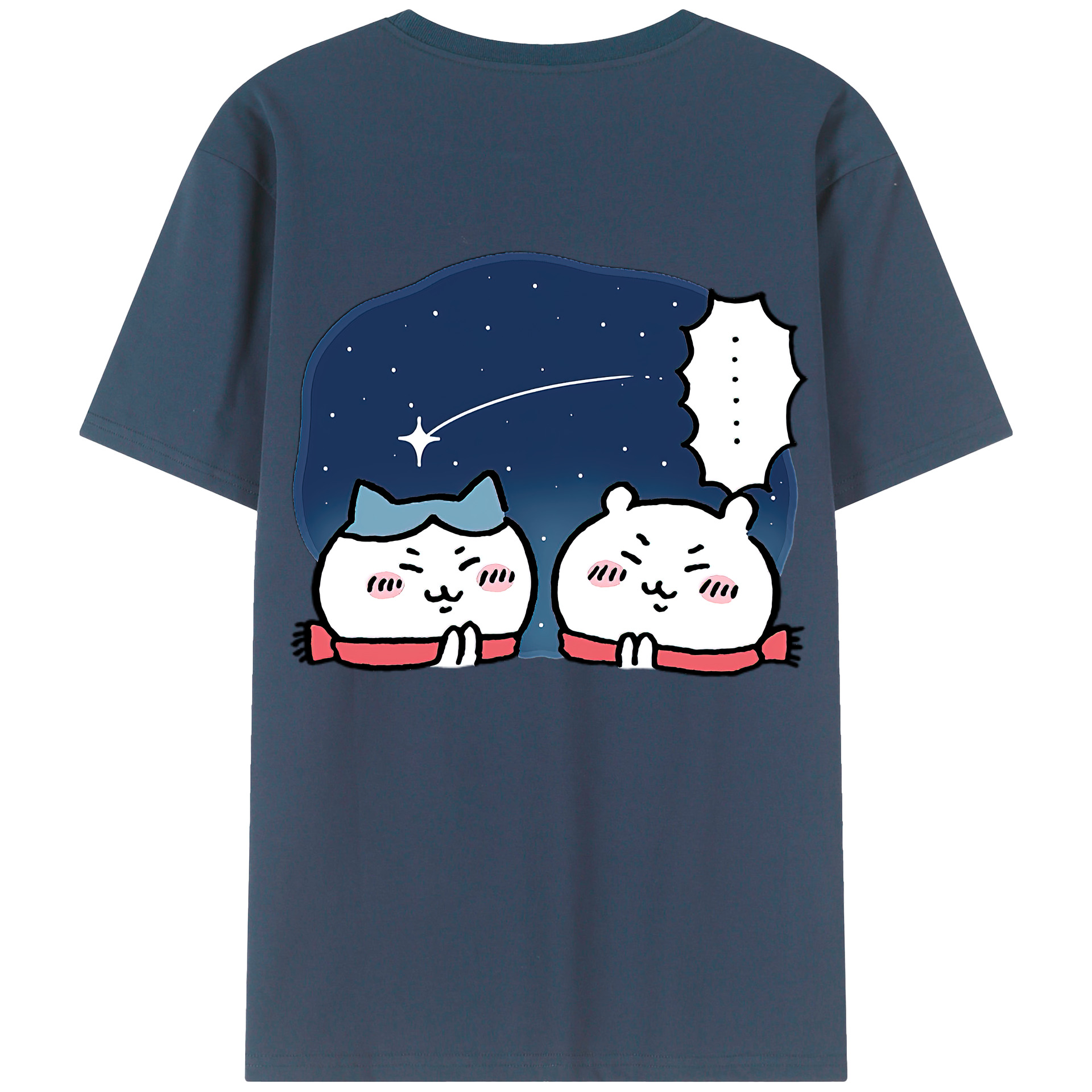（画像用） ちいかわ ハチワレ Chii-kawa hachiware レディース半袖Tシャツ(バックプリント)