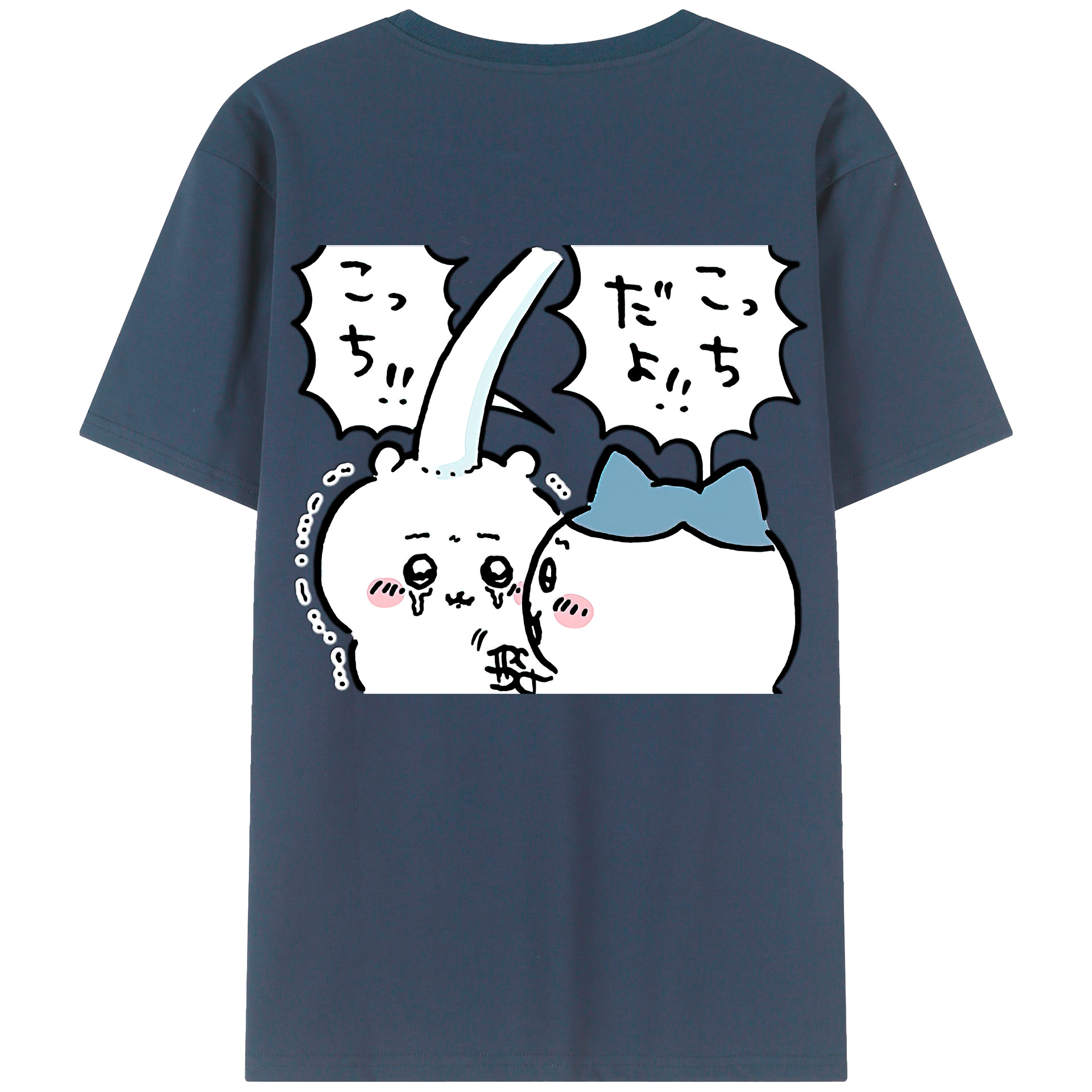（画像用） ちいかわ ハチワレ Chii-kawa hachiware レディース半袖Tシャツ(バックプリント)