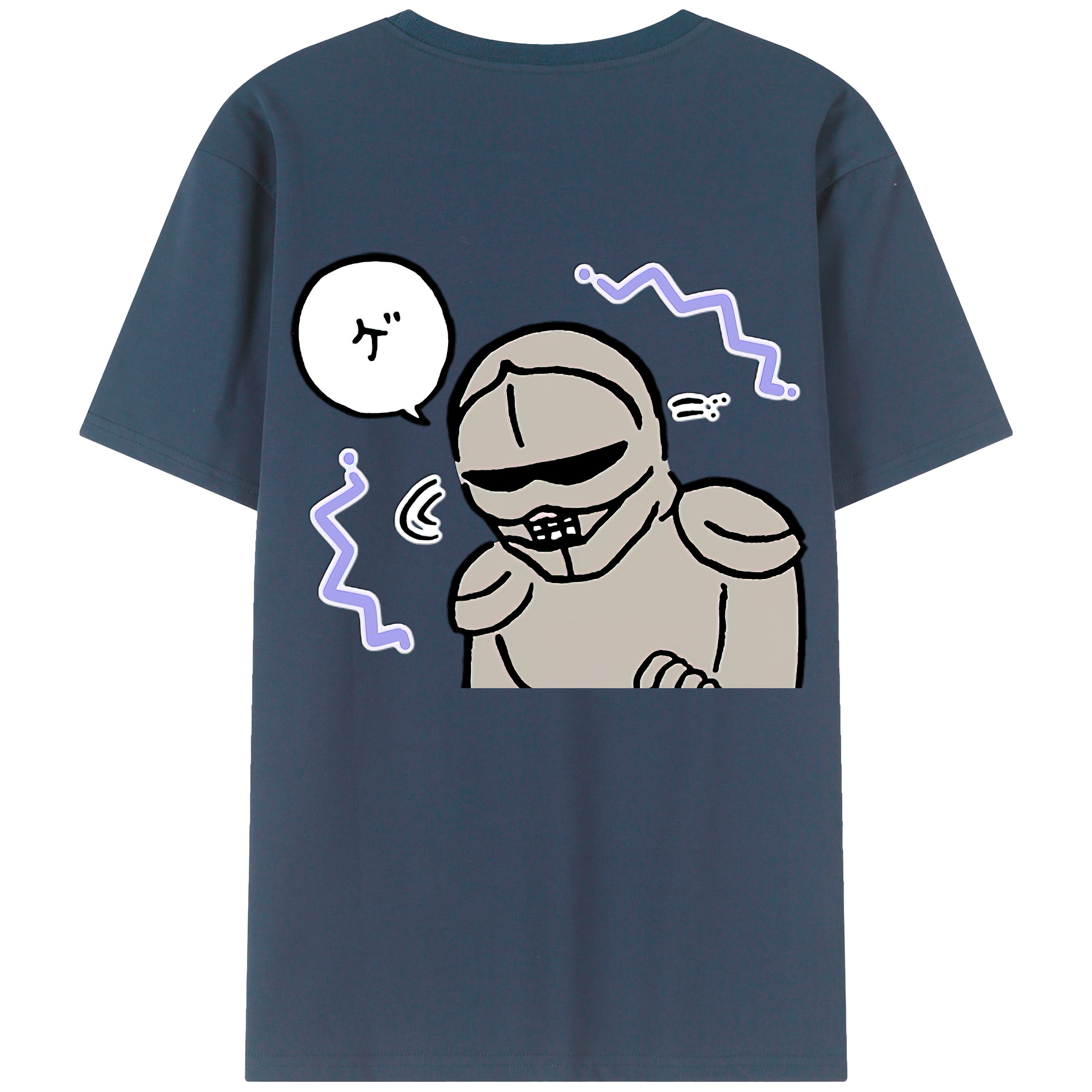 （画像用） ちいかわ 労働の鎧さん Chii-kawa Mr. Armor of Labor レディース半袖Tシャツ(バックプリント)