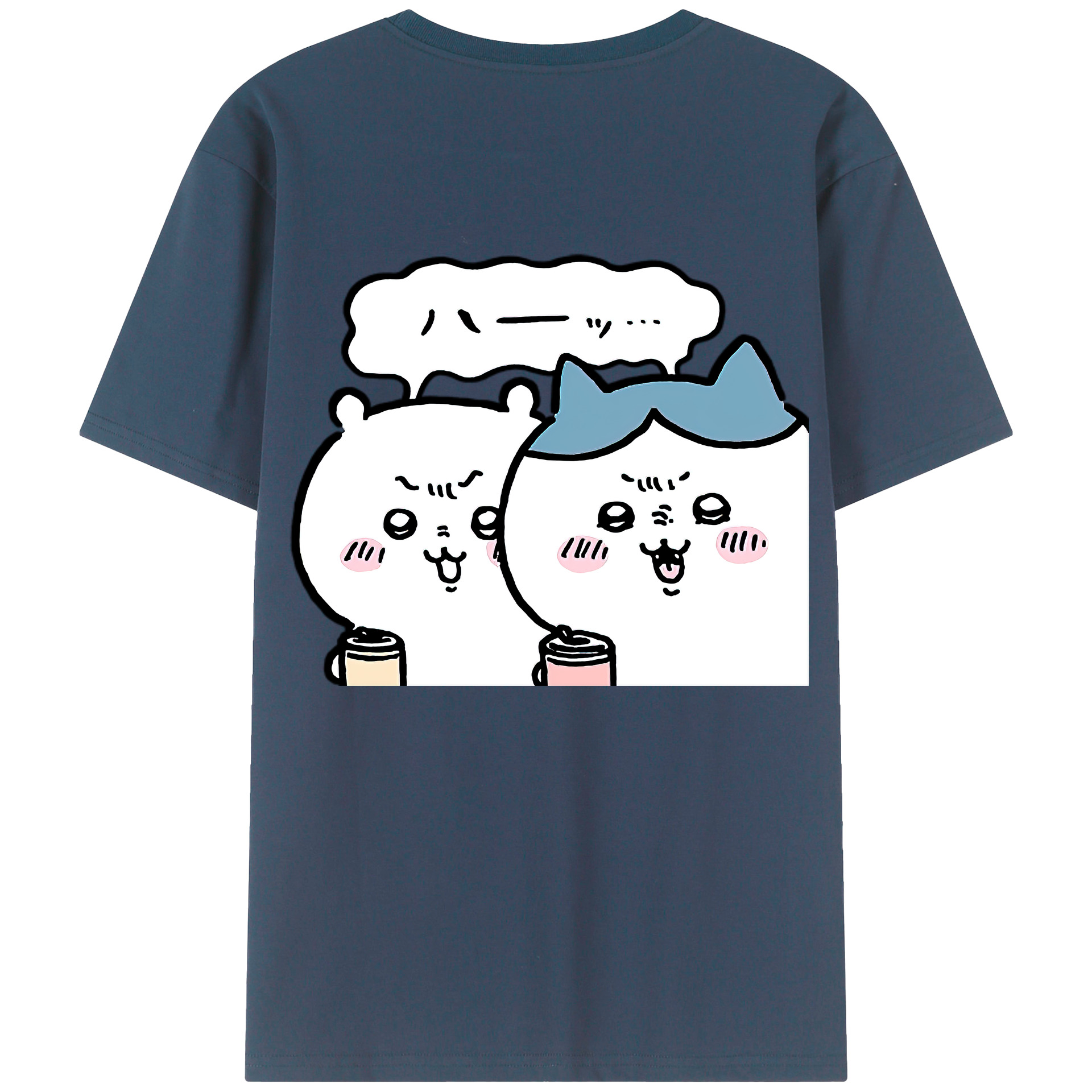（画像用） ちいかわ ハチワレ Chii-kawa hachiware レディース半袖Tシャツ(バックプリント)