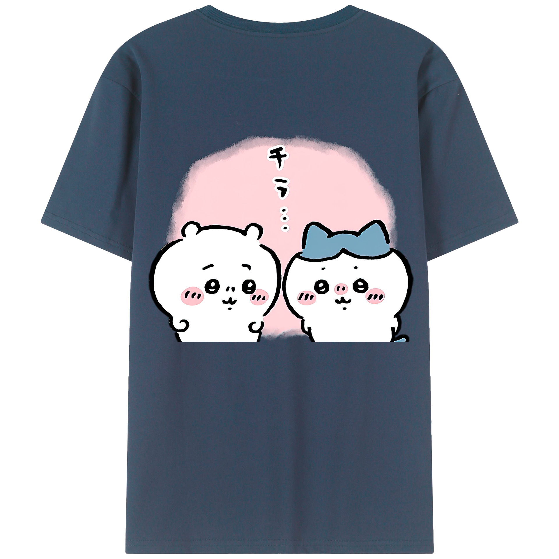 （画像用） ちいかわ ハチワレ Chii-kawa hachiware レディース半袖Tシャツ(バックプリント)