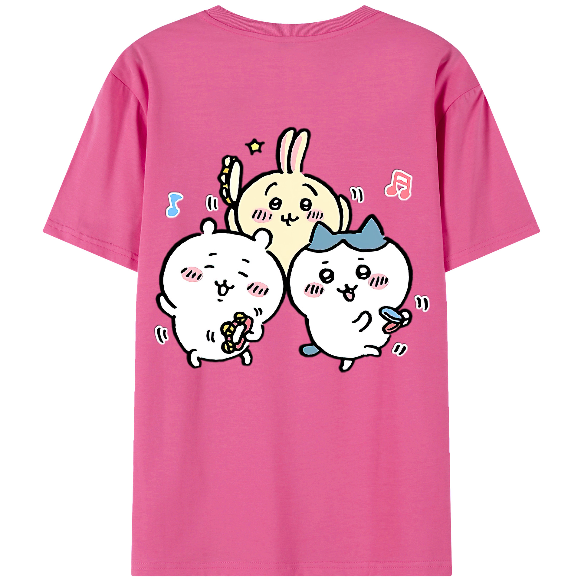 （画像用） ちいかわ ハチワレ Chii-kawa hachiware レディース半袖Tシャツ(バックプリント)