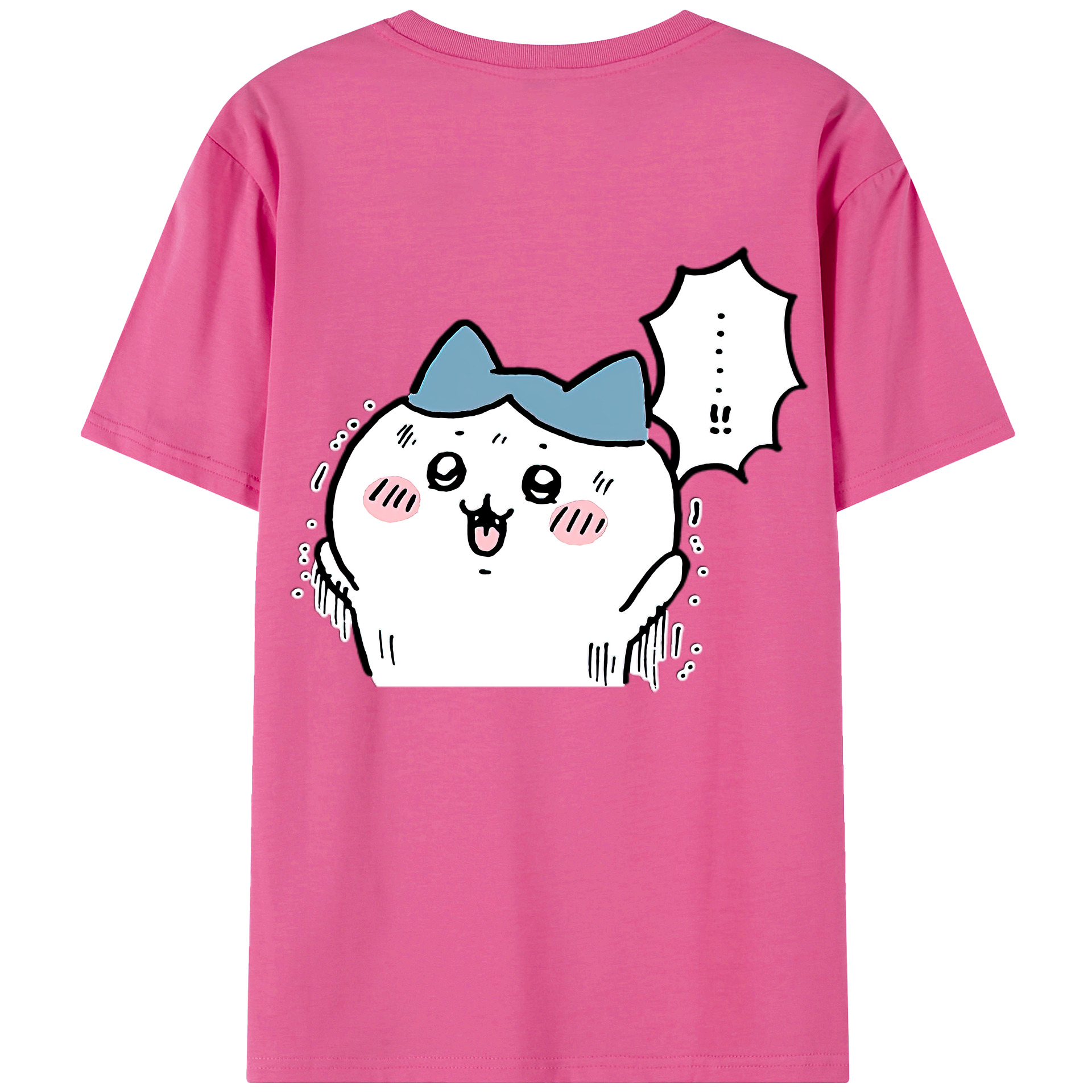 （画像用） ちいかわ ハチワレ Chii-kawa hachiware レディース半袖Tシャツ(バックプリント)