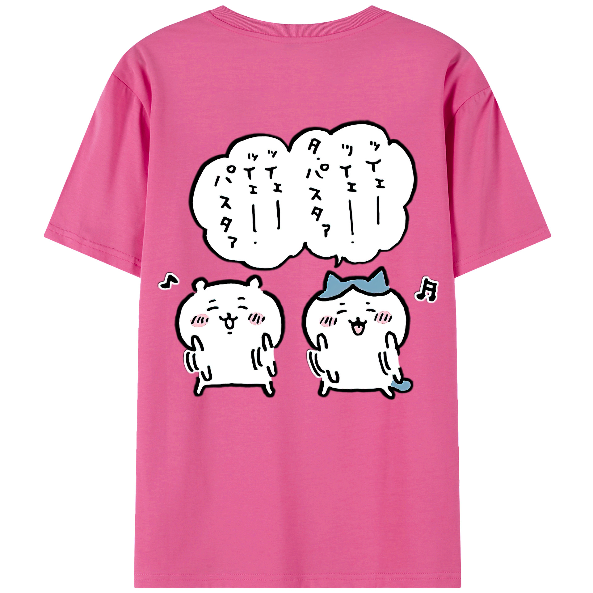 （画像用） ちいかわ ハチワレ Chii-kawa hachiware レディース半袖Tシャツ(バックプリント)