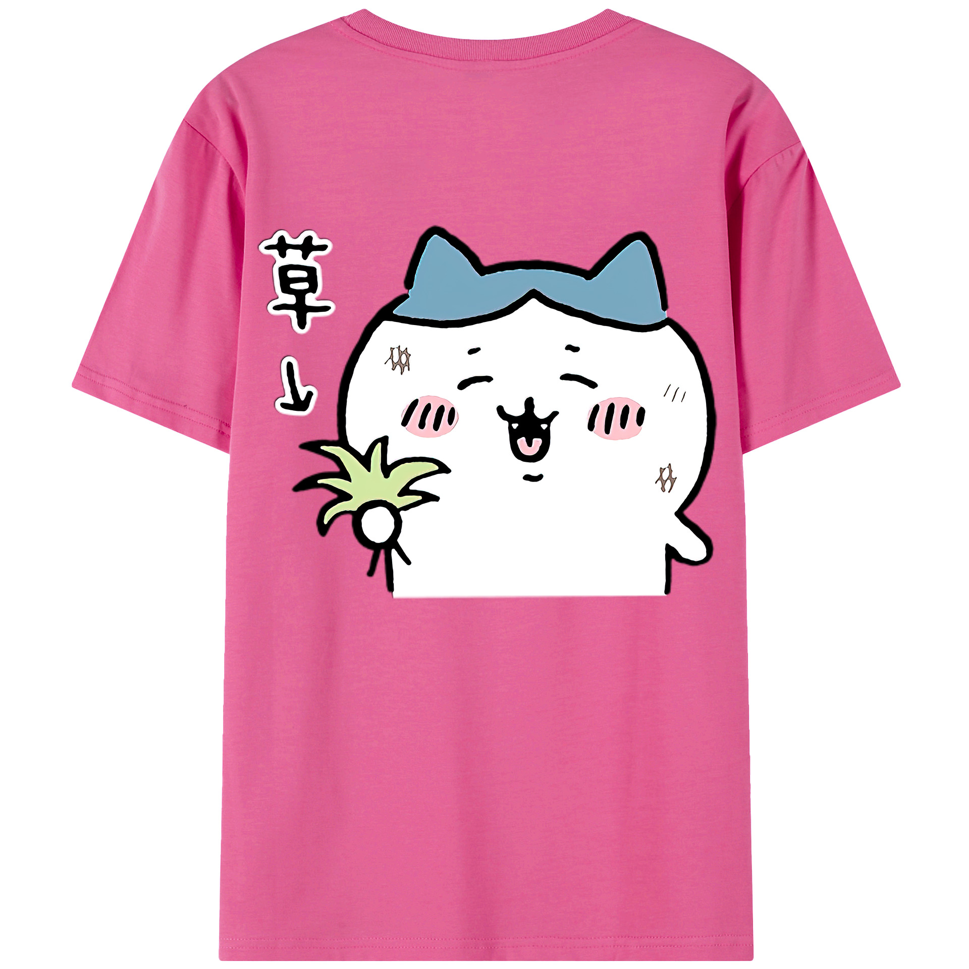 （画像用） ちいかわ ハチワレ Chii-kawa hachiware レディース半袖Tシャツ(バックプリント)