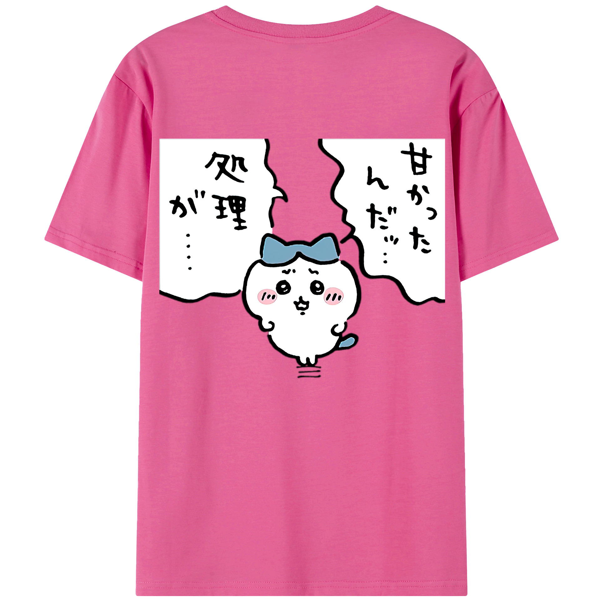 （画像用） ちいかわ ハチワレ Chii-kawa hachiware レディース半袖Tシャツ(バックプリント)