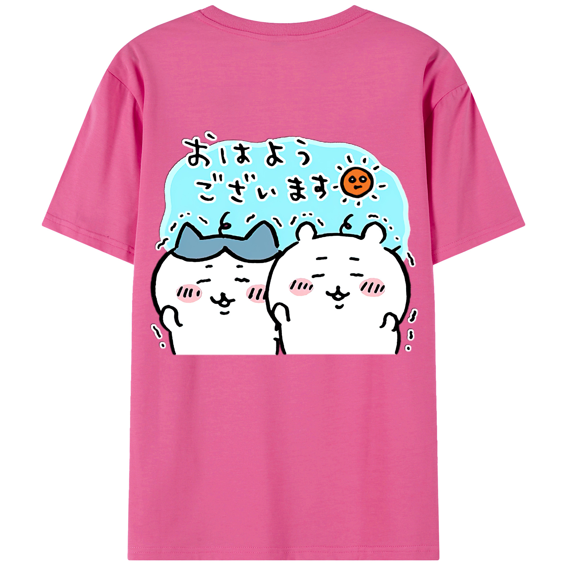 （画像用） ちいかわ ハチワレ Chii-kawa hachiware レディース半袖Tシャツ(バックプリント)