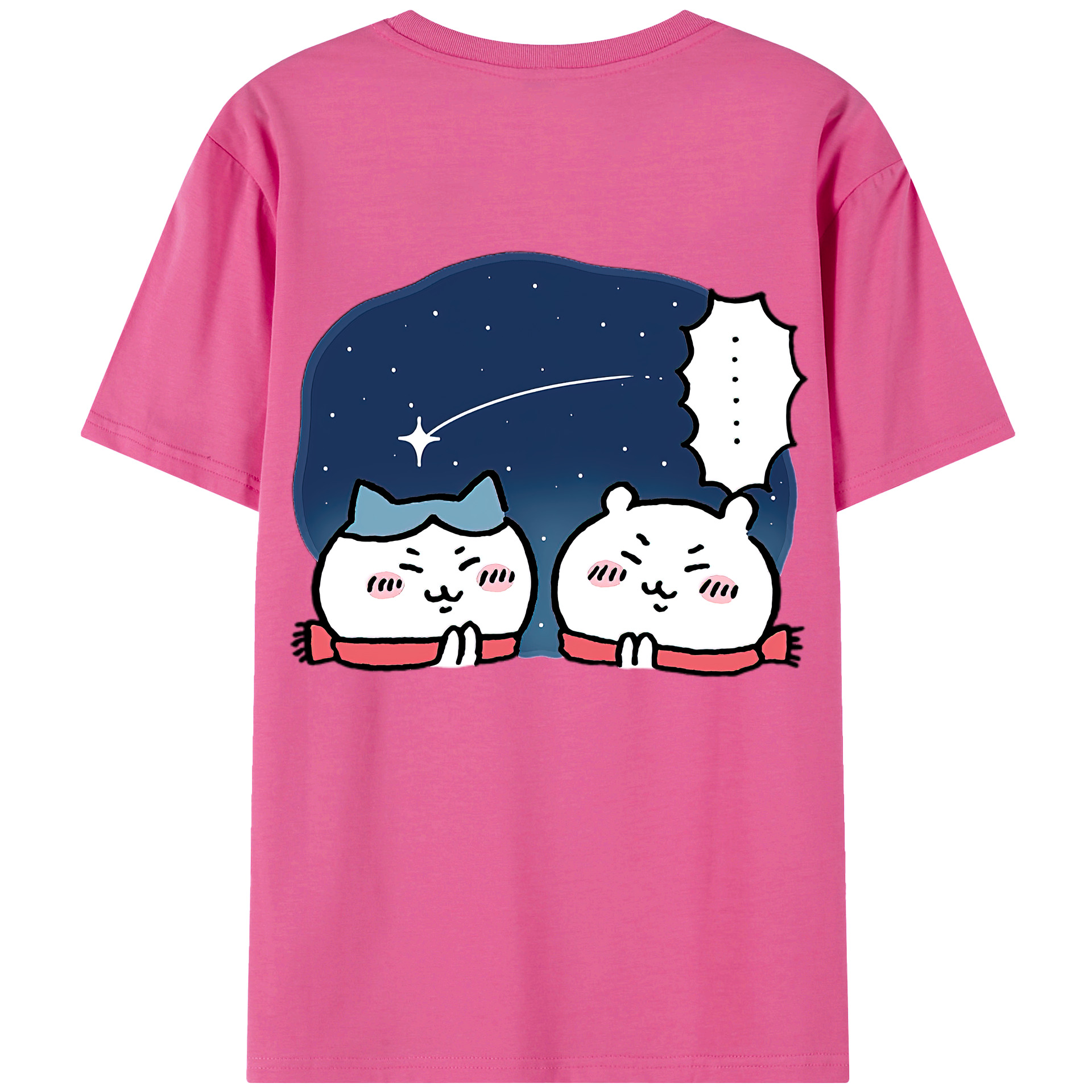 （画像用） ちいかわ ハチワレ Chii-kawa hachiware レディース半袖Tシャツ(バックプリント)