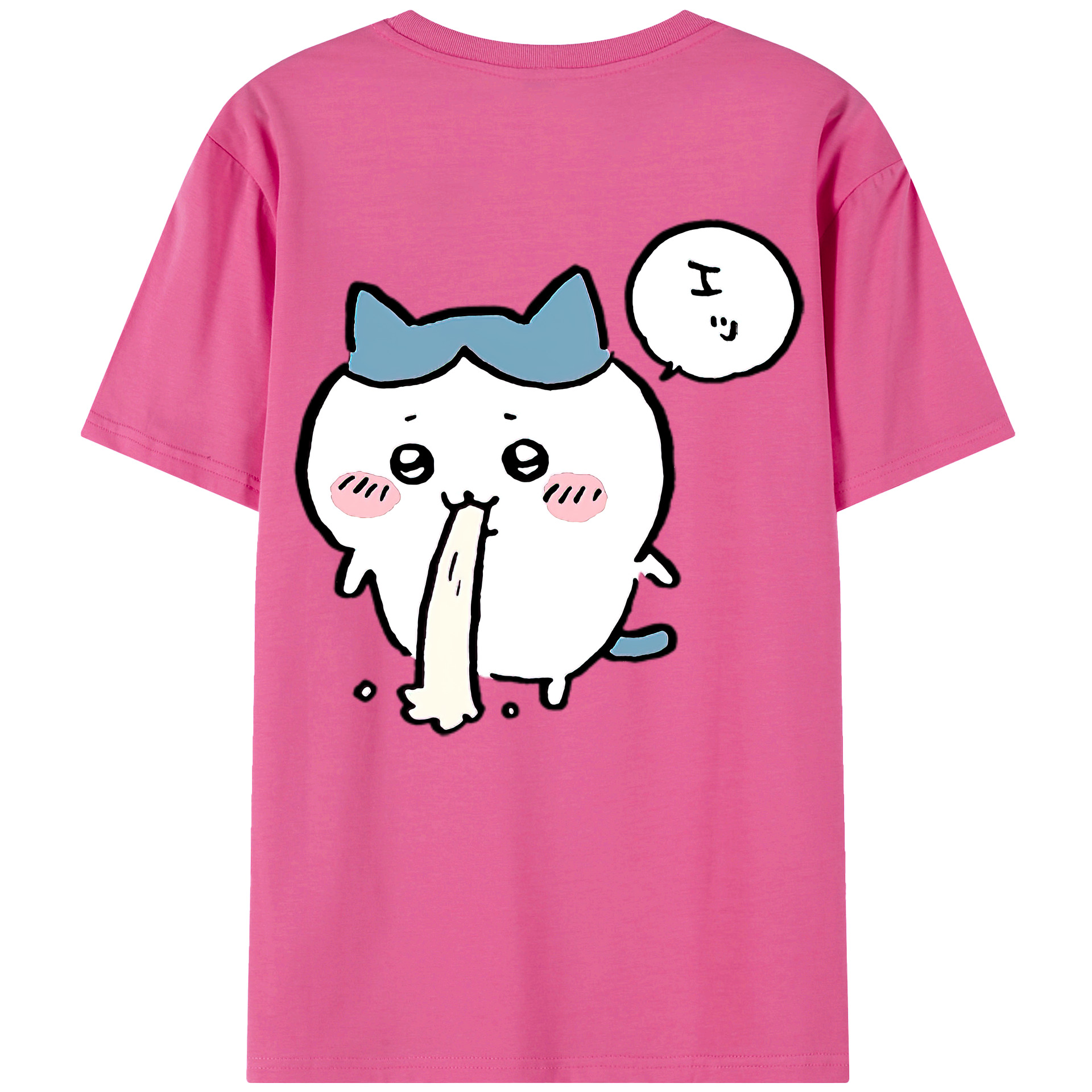（画像用） ちいかわ ハチワレ Chii-kawa hachiware レディース半袖Tシャツ(バックプリント)