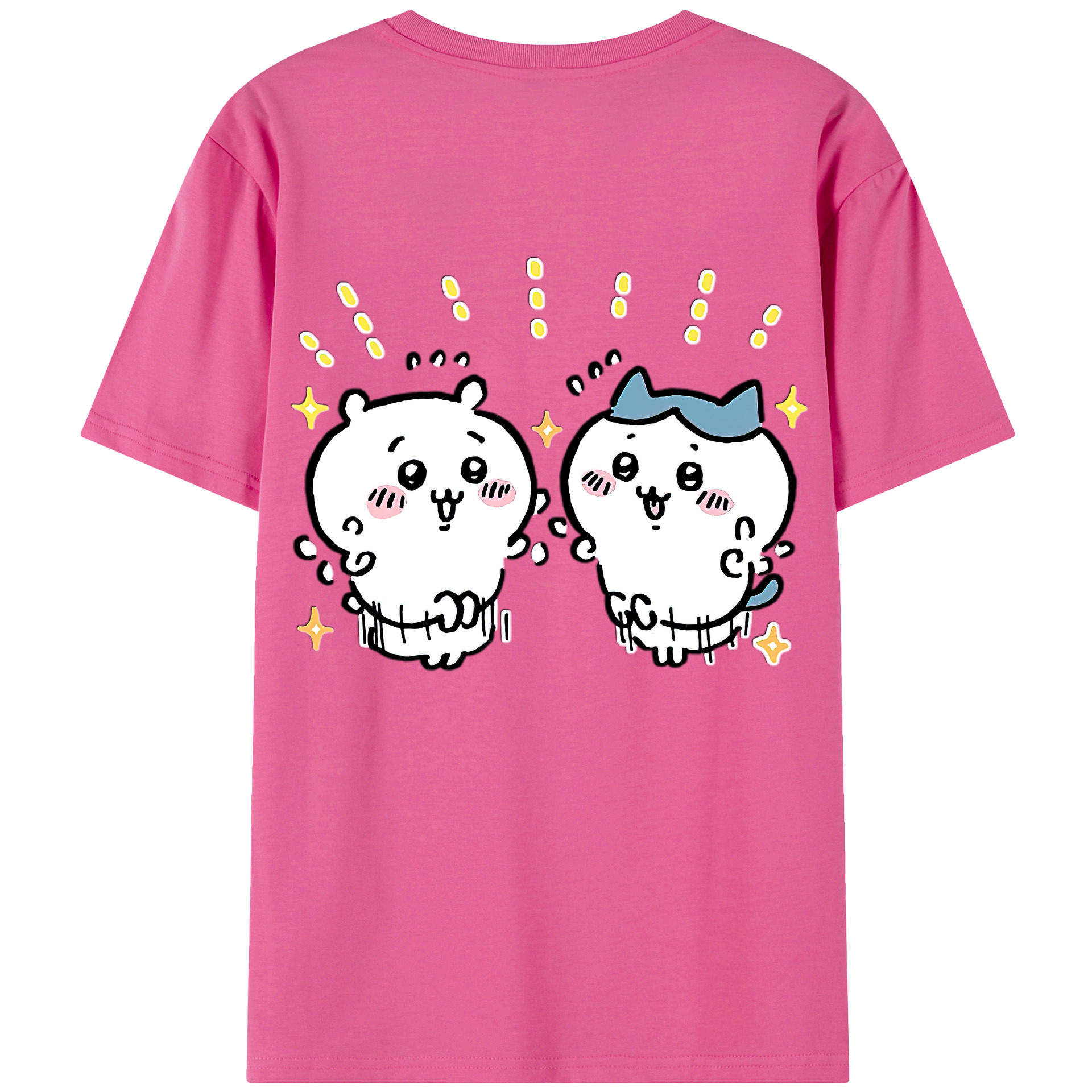 （画像用） ちいかわ ハチワレ Chii-kawa hachiware レディース半袖Tシャツ(バックプリント)