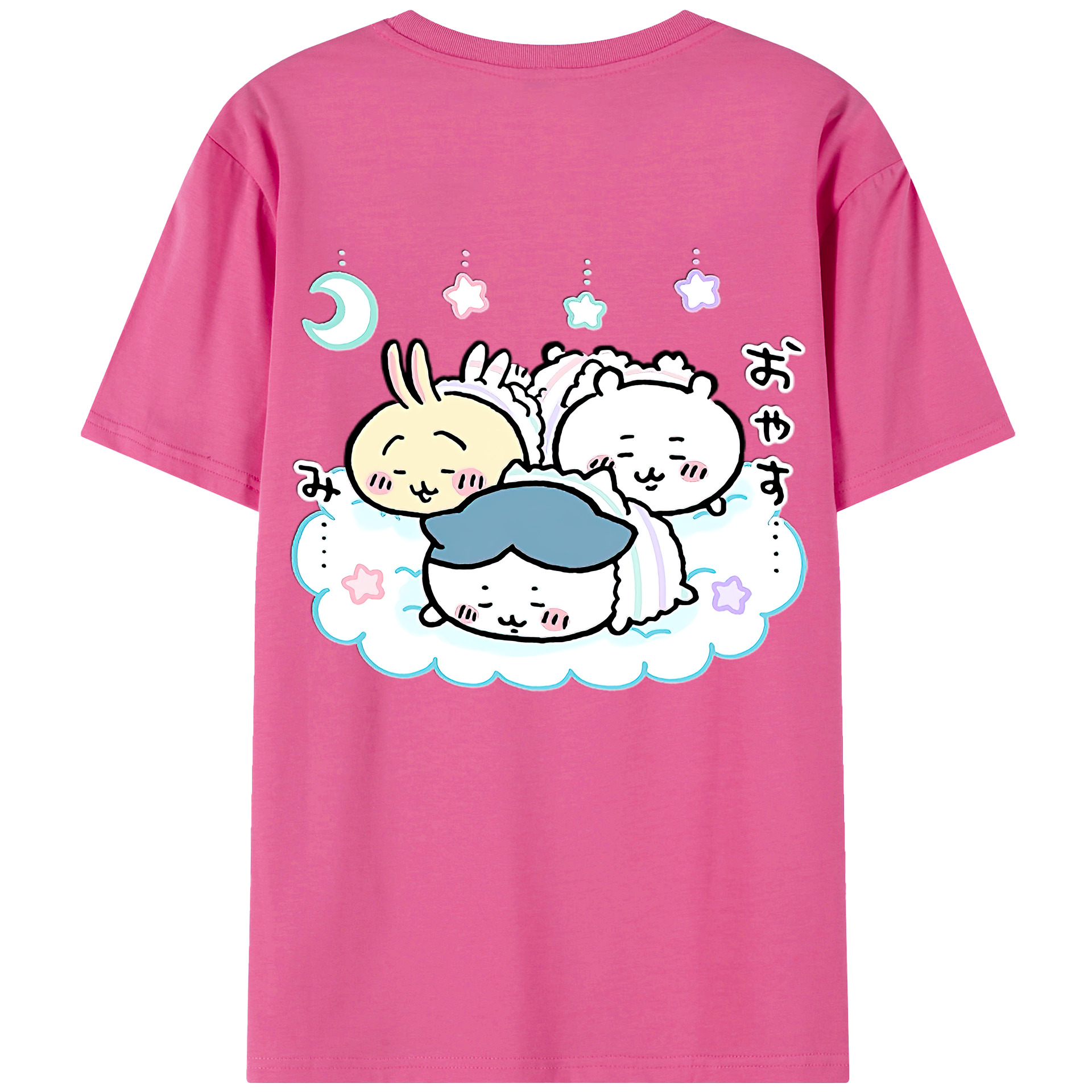 （画像用） ちいかわ ハチワレ Chii-kawa hachiware レディース半袖Tシャツ(バックプリント)