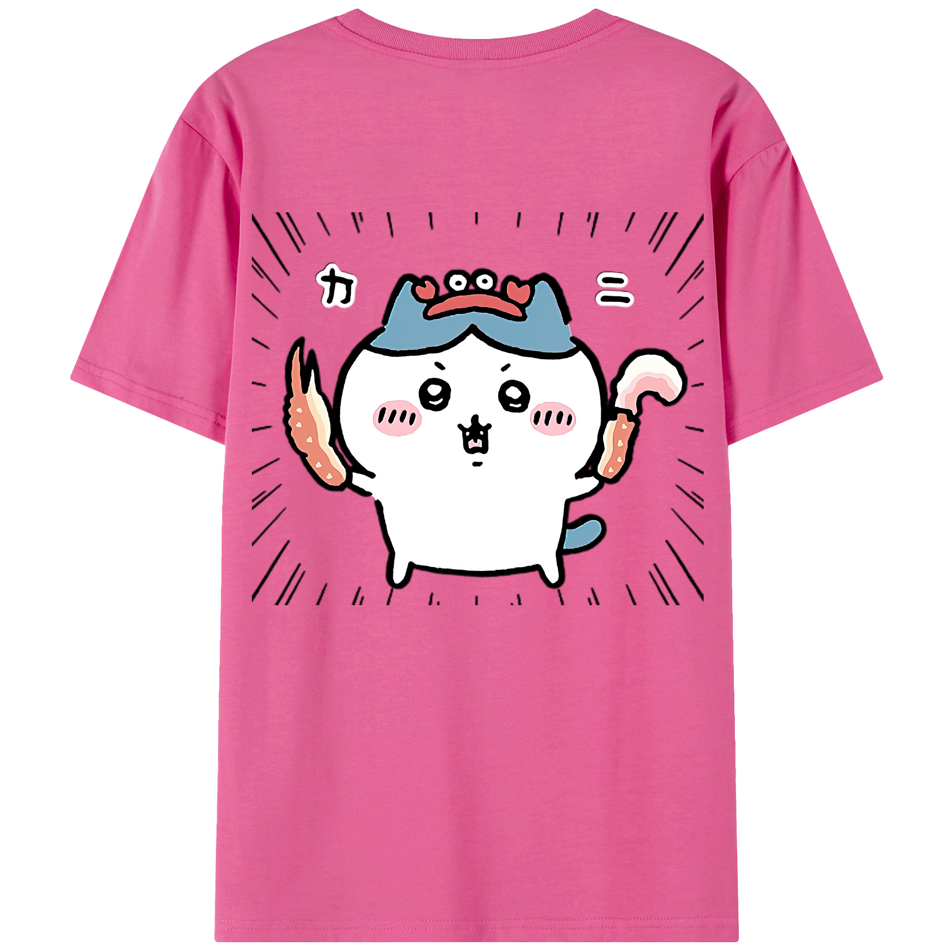 （画像用） ちいかわ ハチワレ Chii-kawa hachiware レディース半袖Tシャツ(バックプリント)