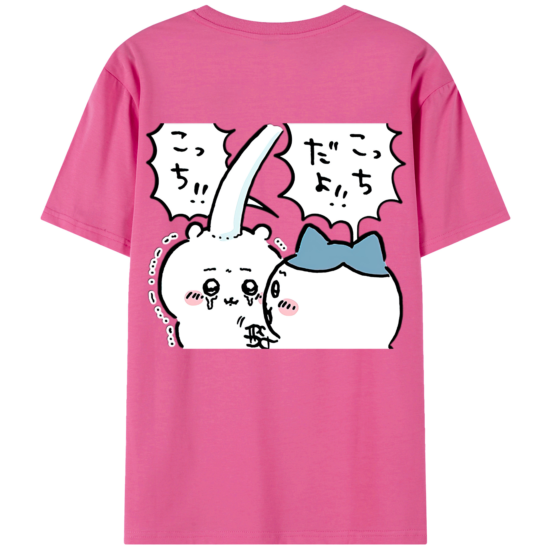 （画像用） ちいかわ ハチワレ Chii-kawa hachiware レディース半袖Tシャツ(バックプリント)
