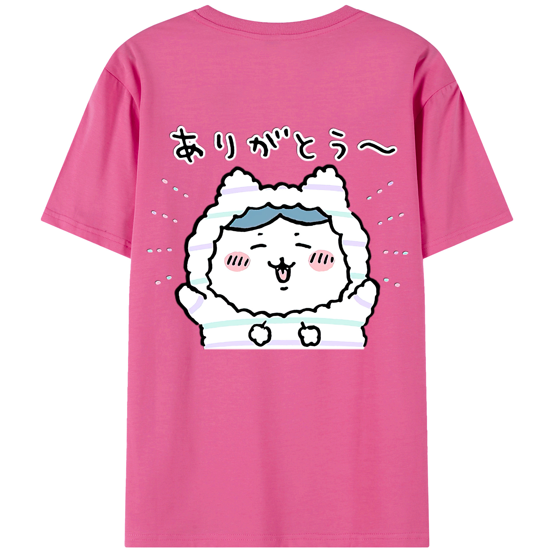 （画像用） ちいかわ ハチワレ Chii-kawa hachiware レディース半袖Tシャツ(バックプリント)