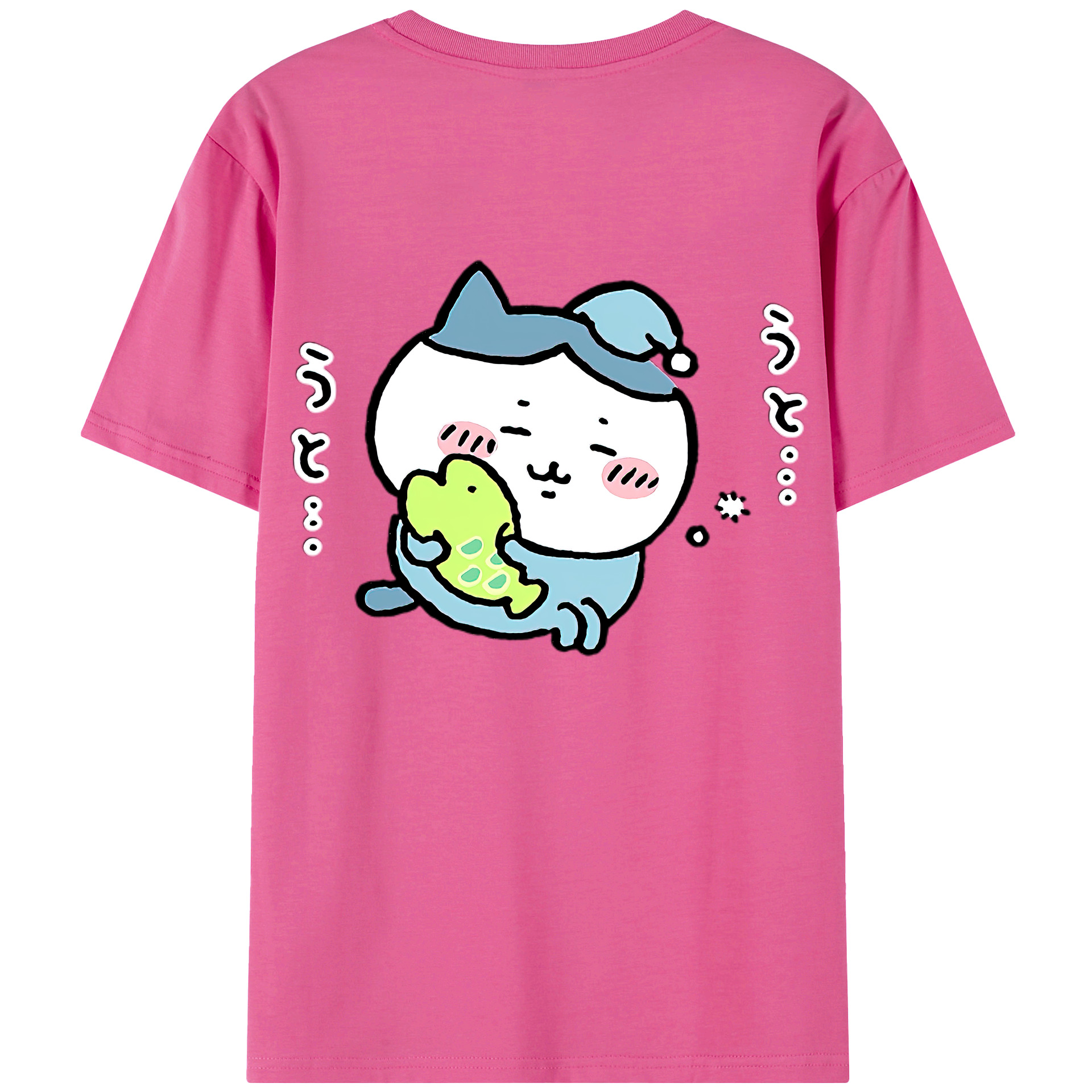 （画像用） ちいかわ ハチワレ Chii-kawa hachiware レディース半袖Tシャツ(バックプリント)
