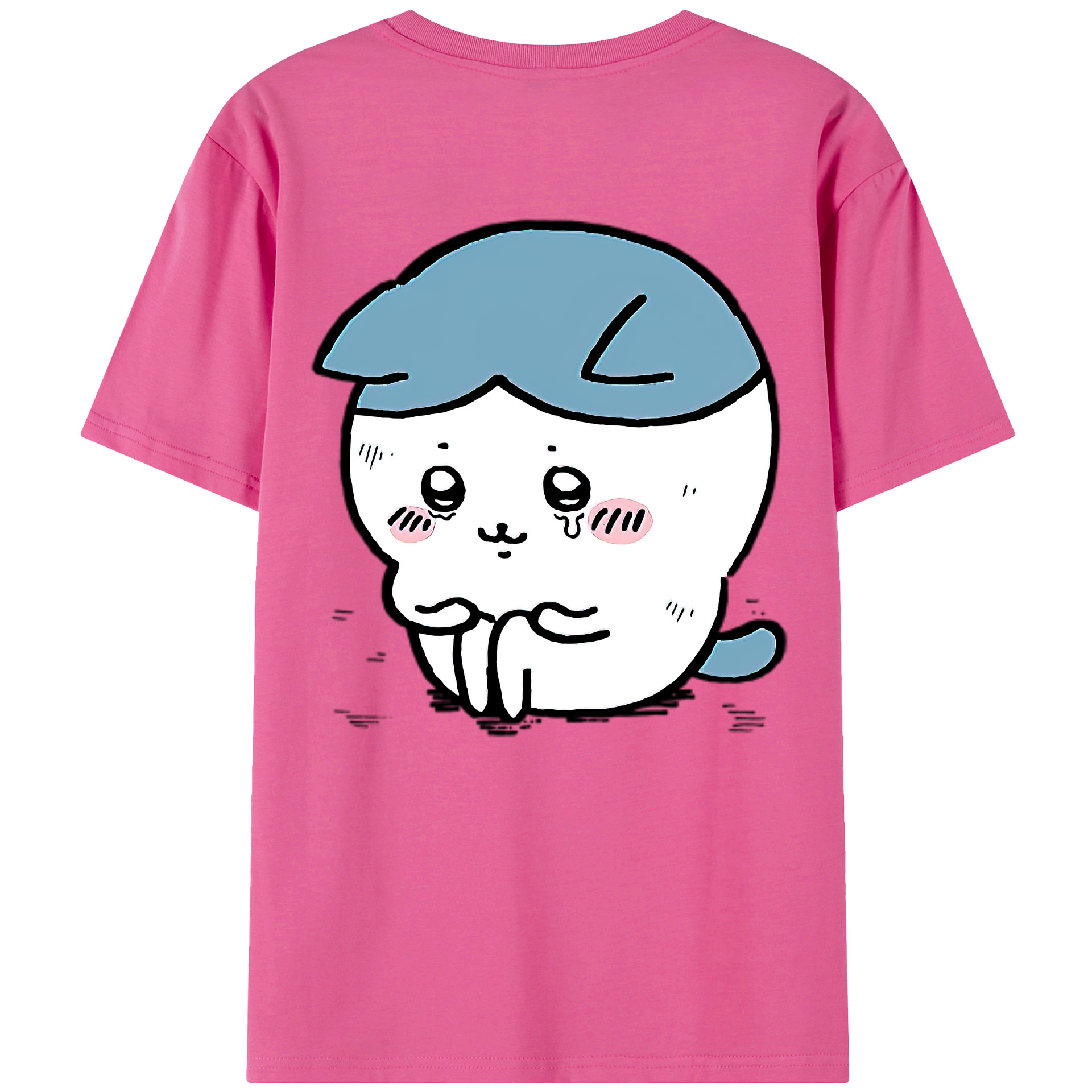 （画像用） ちいかわ ハチワレ Chii-kawa hachiware レディース半袖Tシャツ(バックプリント)