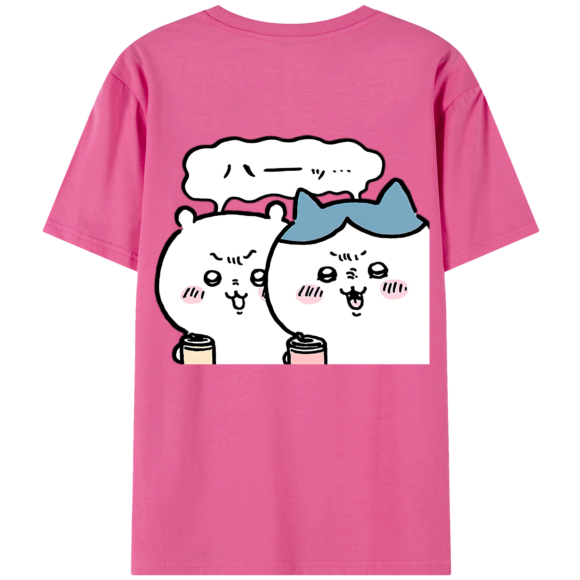 （画像用） ちいかわ ハチワレ Chii-kawa hachiware レディース半袖Tシャツ(バックプリント)