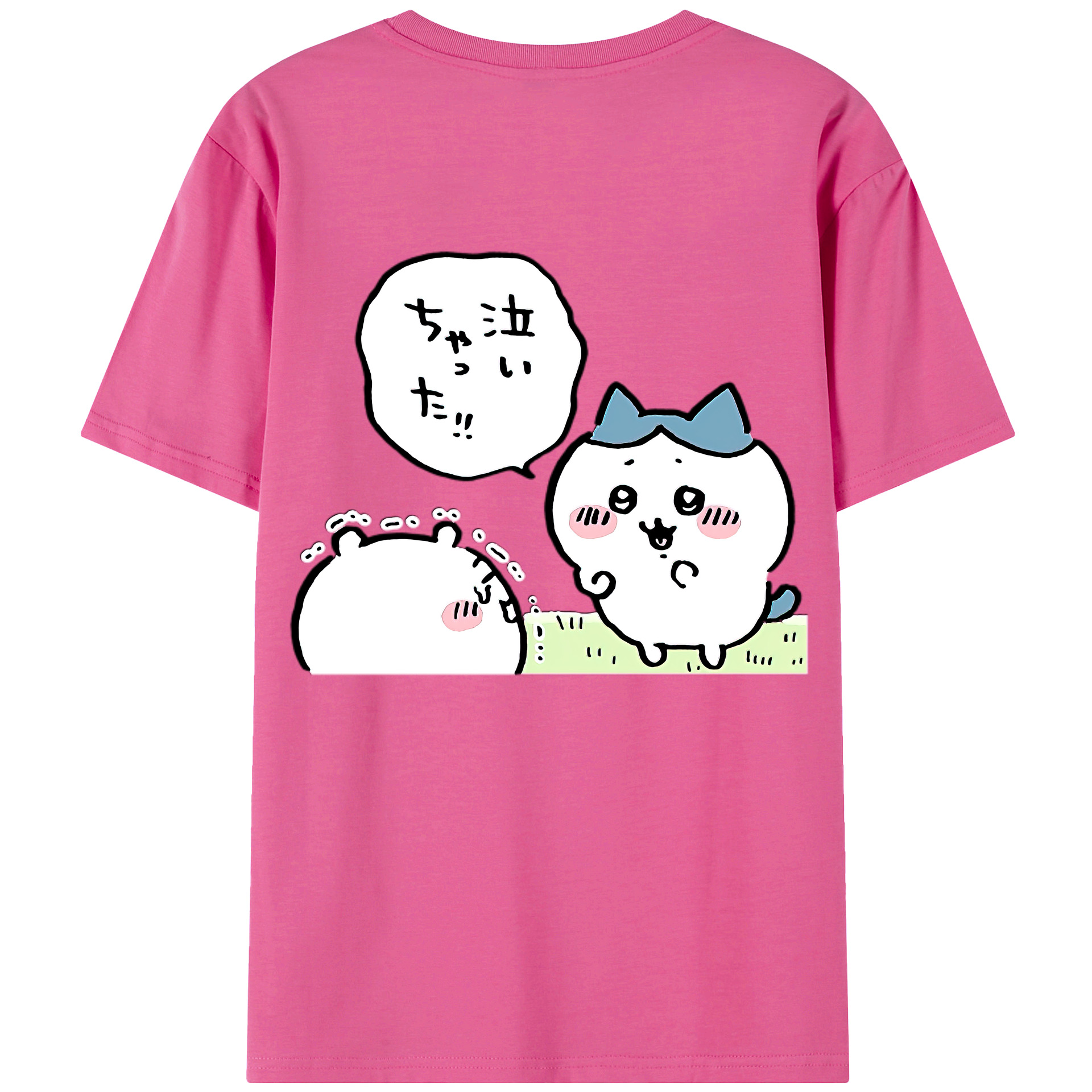 （画像用） ちいかわ ハチワレ Chii-kawa hachiware レディース半袖Tシャツ(バックプリント)