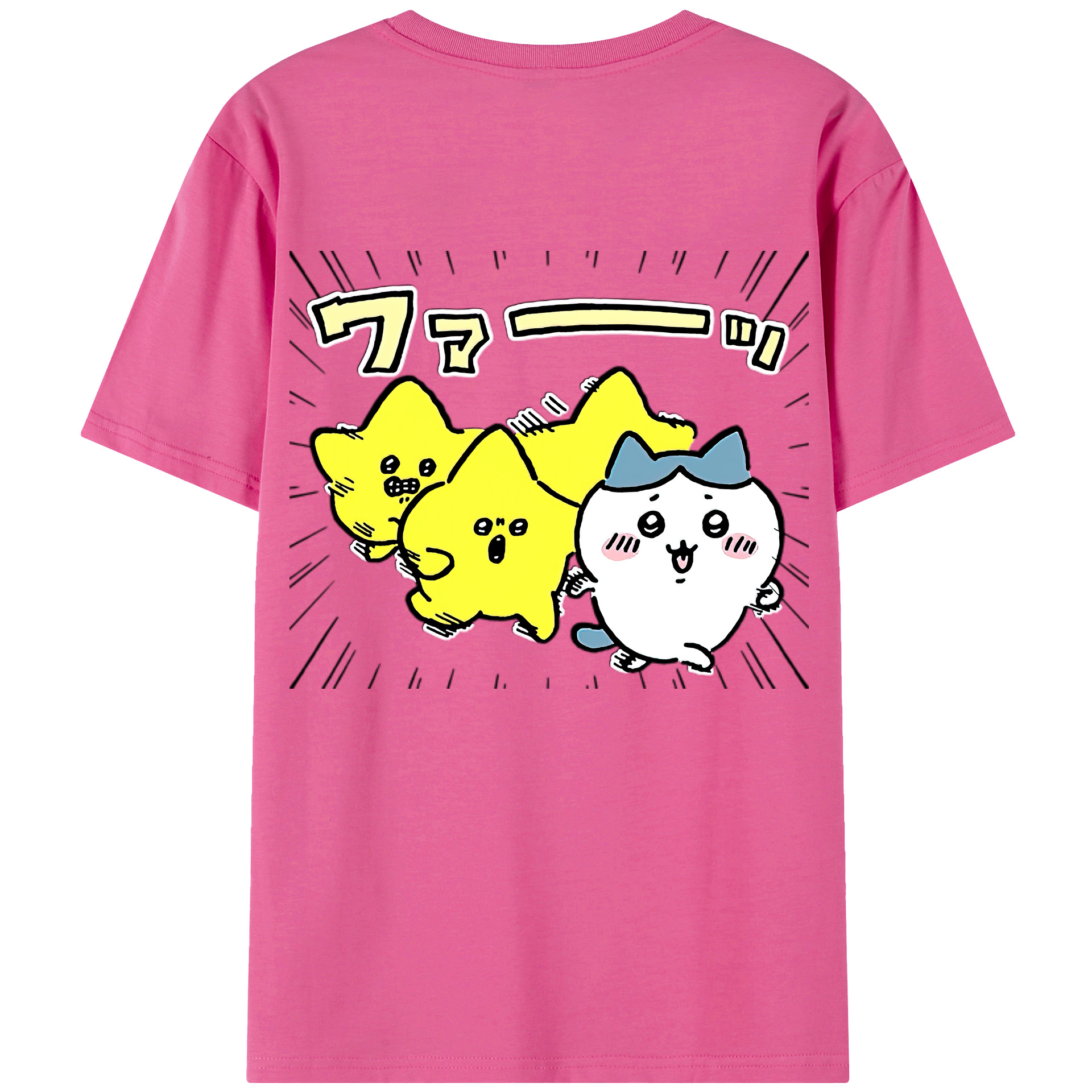 （画像用） ちいかわ 流れ星 Chii-kawa Shooting star レディース半袖Tシャツ(バックプリント)