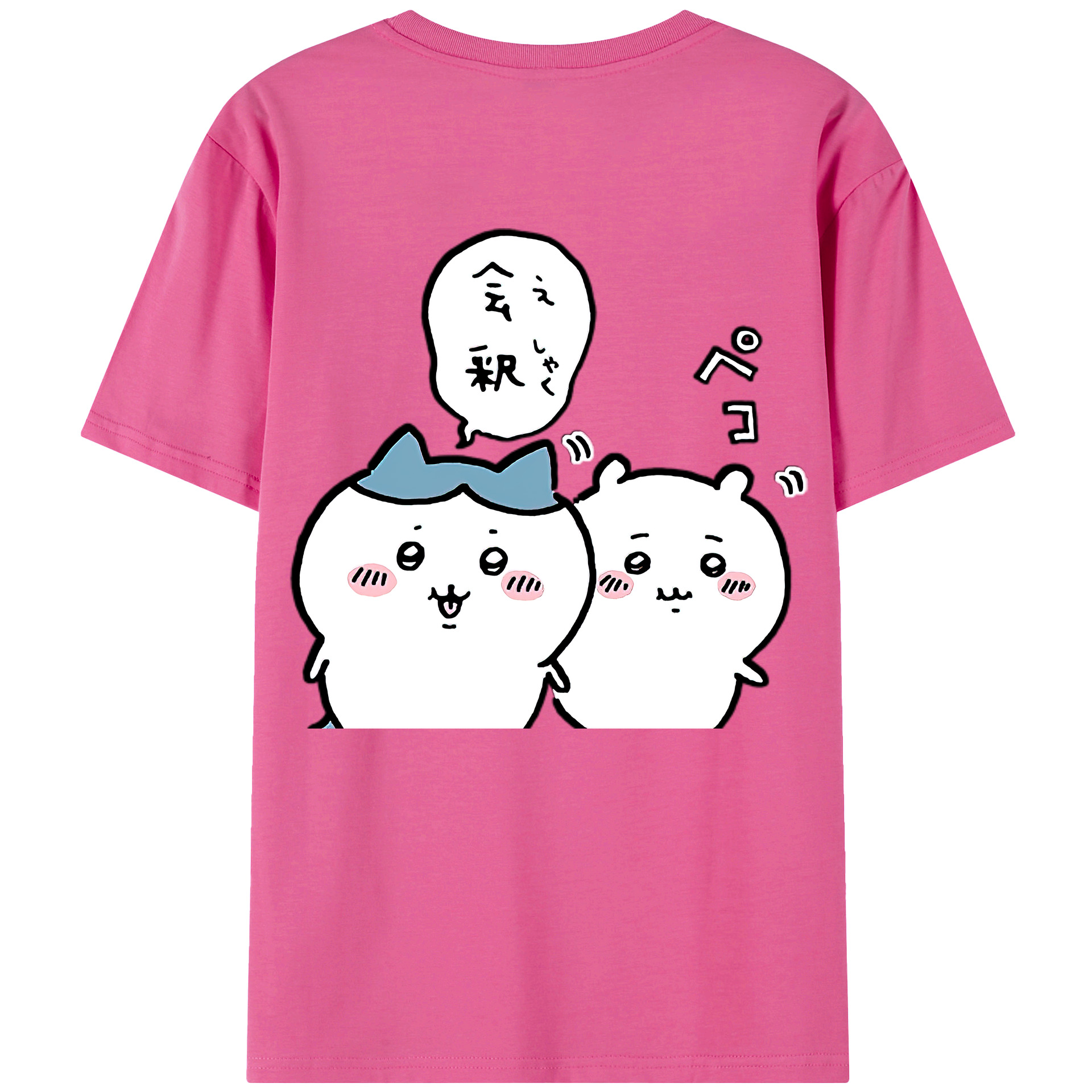 （画像用） ちいかわ ハチワレ Chii-kawa hachiware レディース半袖Tシャツ(バックプリント)