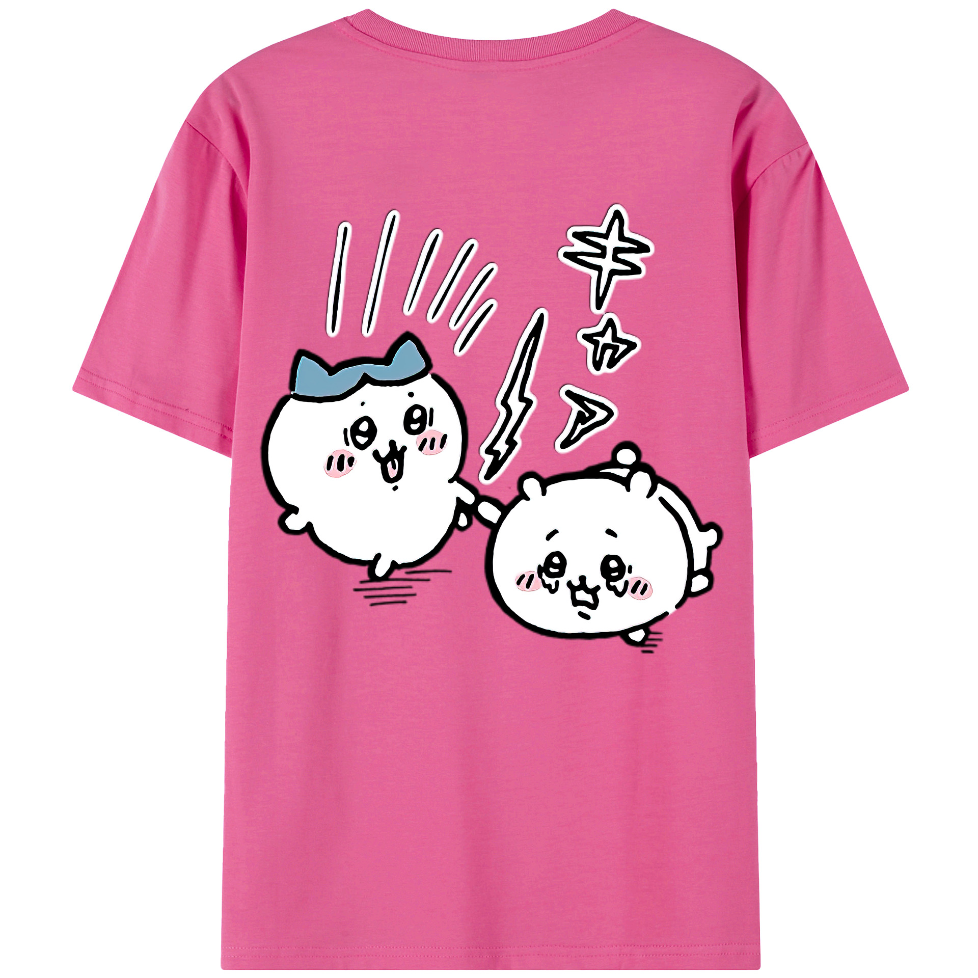 （画像用） ちいかわ ハチワレ Chii-kawa hachiware レディース半袖Tシャツ(バックプリント)