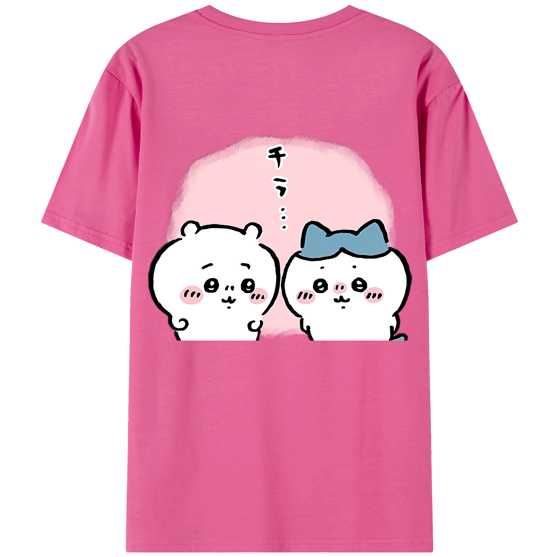 （画像用） ちいかわ ハチワレ Chii-kawa hachiware レディース半袖Tシャツ(バックプリント)