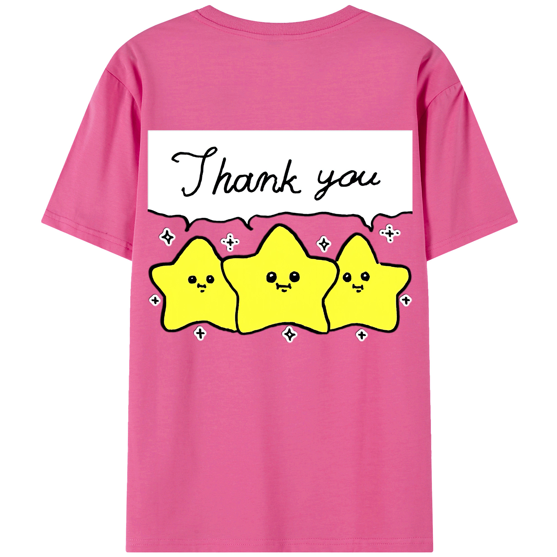 （画像用） ちいかわ 流れ星 Chii-kawa Shooting star レディース半袖Tシャツ(バックプリント)
