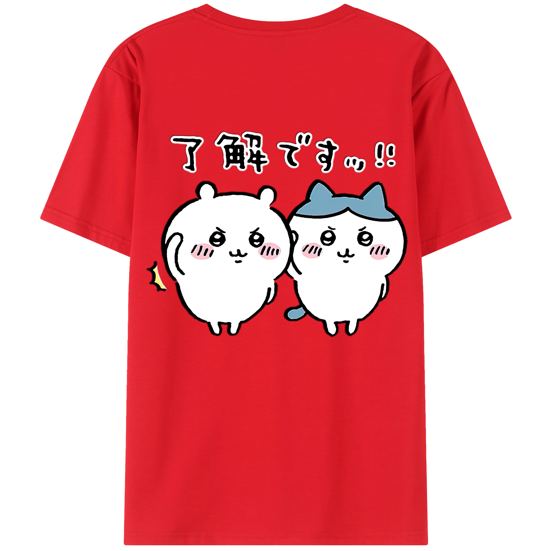 （画像用） ちいかわ ハチワレ Chii-kawa hachiware レディース半袖Tシャツ(バックプリント)